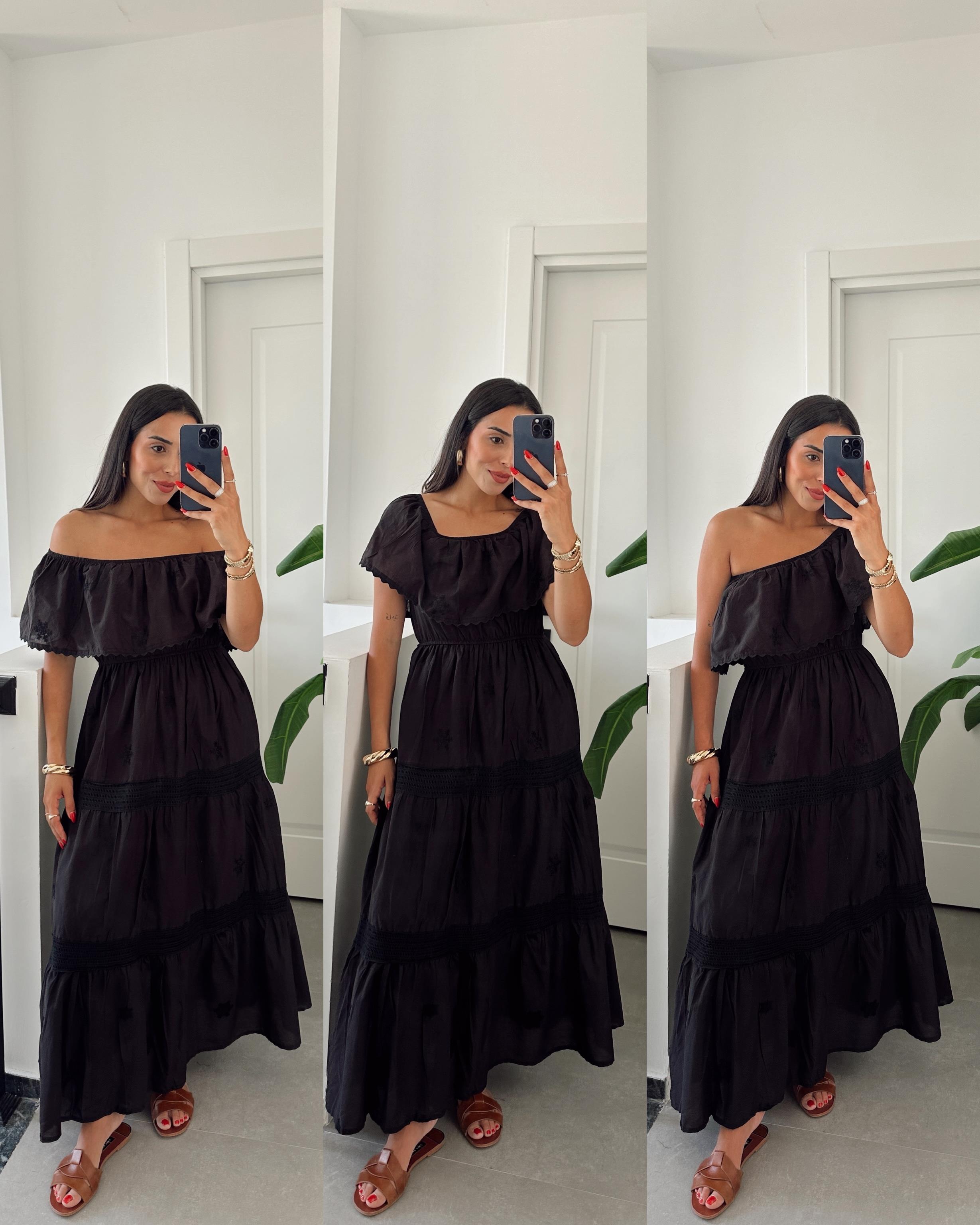 Siyah Dantelli Elbise