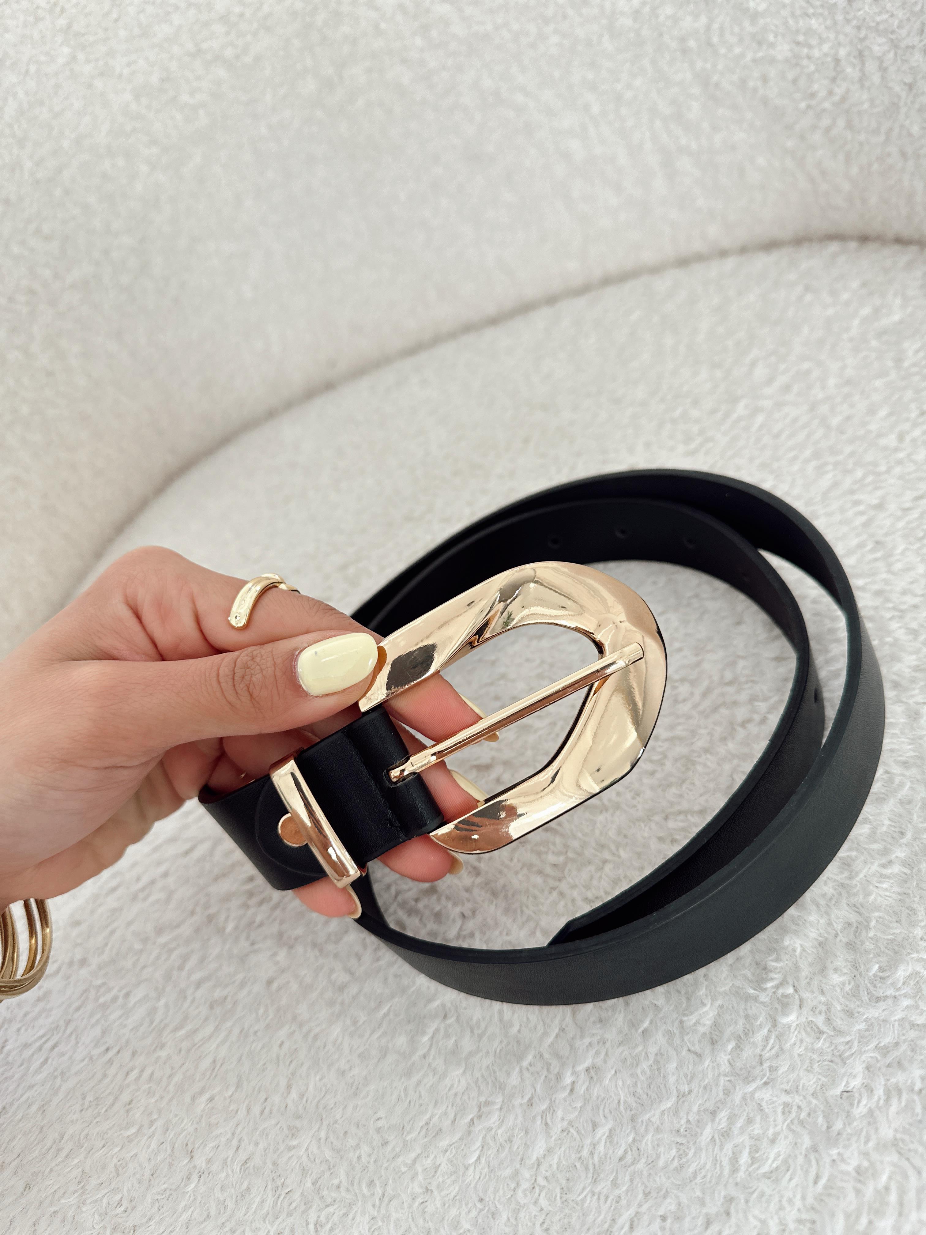 Siyah Gold Tokalı Kemer