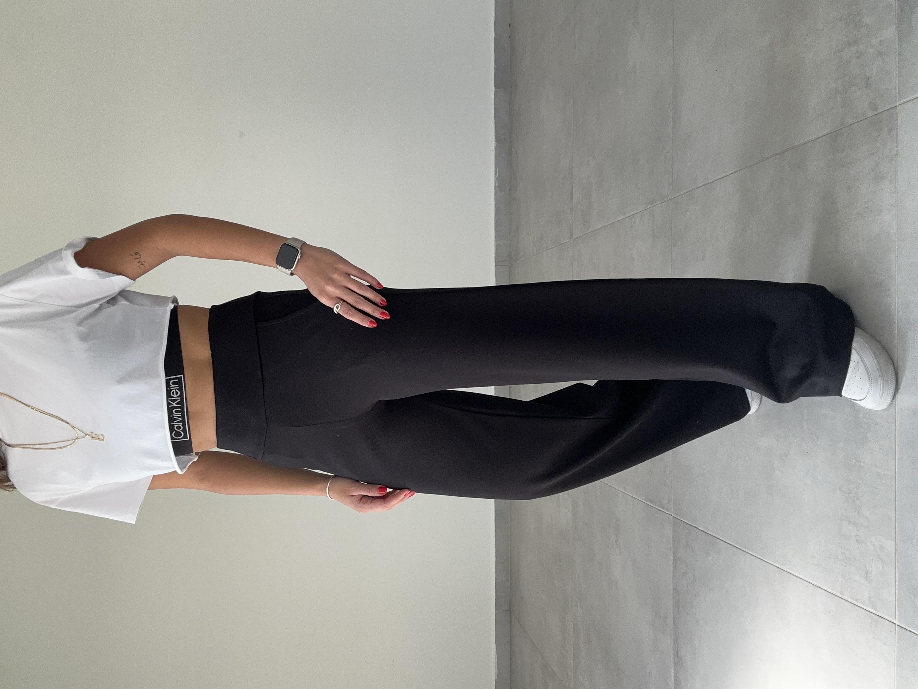 Siyah Modal Kumaş Bol Paça Eşofman