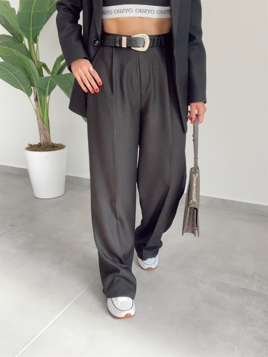 Siyah Palazzo Pantolon