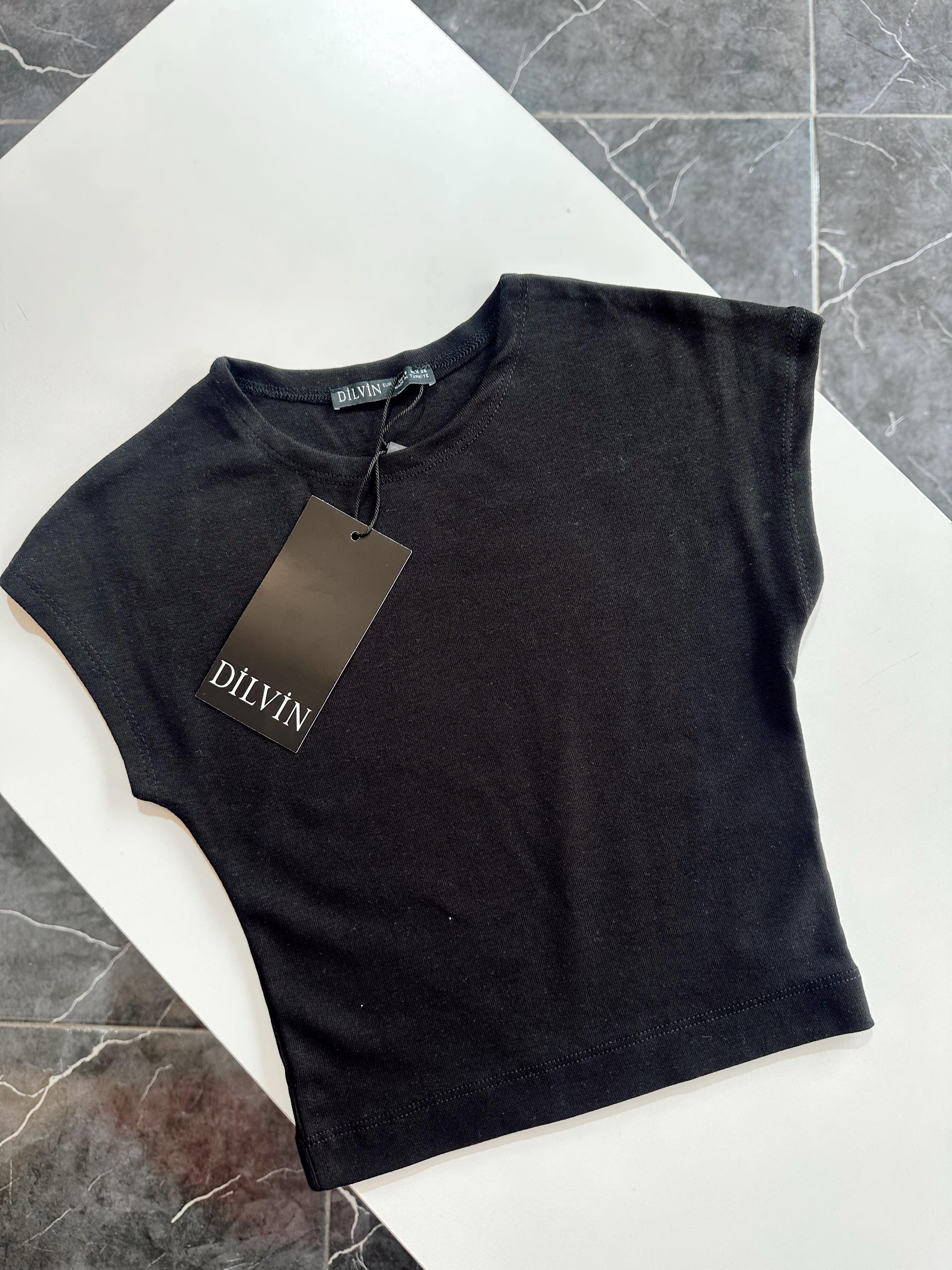 Siyah Pamuk Ve Modal Karışımlı Crop