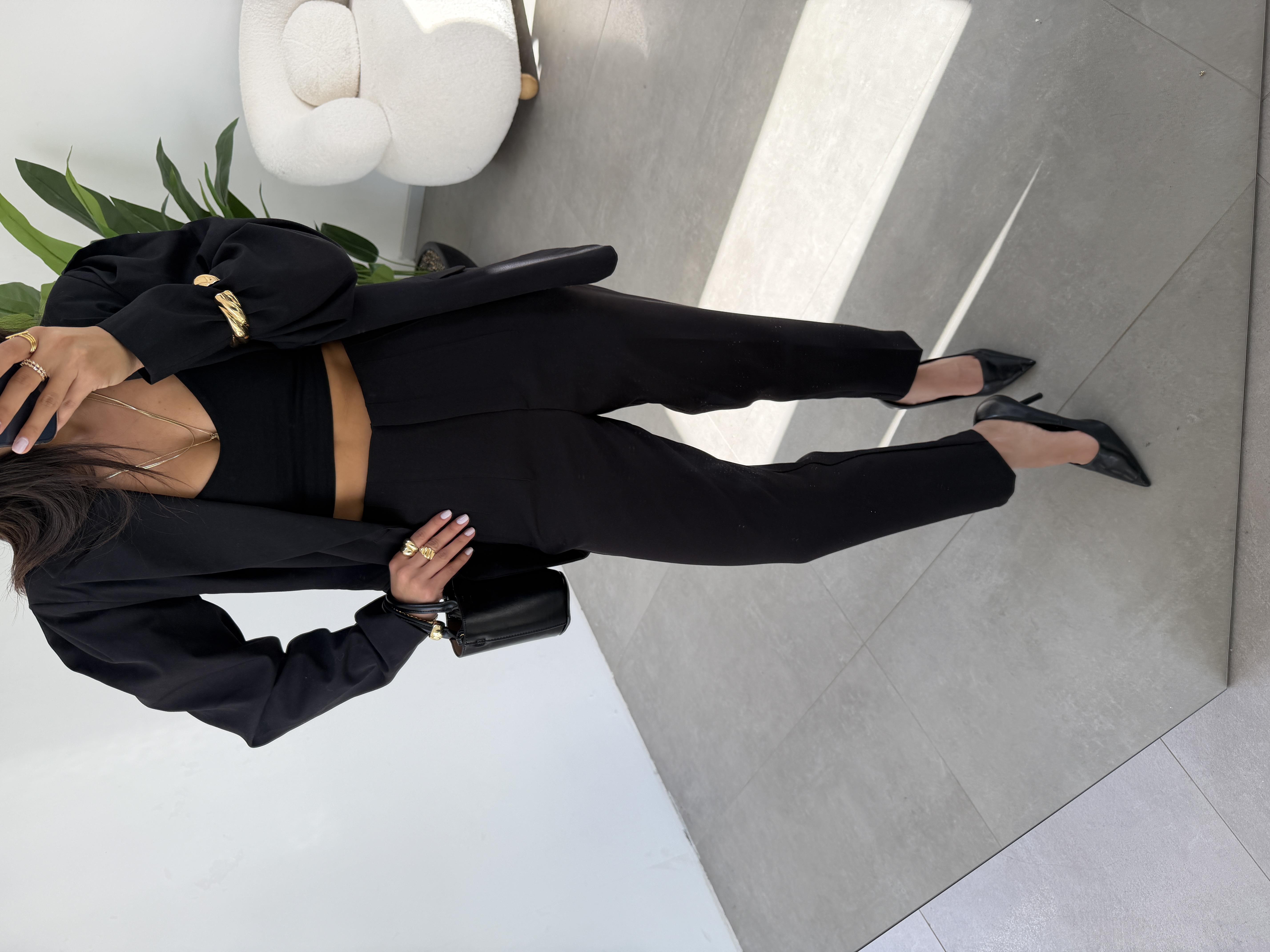 Siyah Pensli Havuç Pantolon