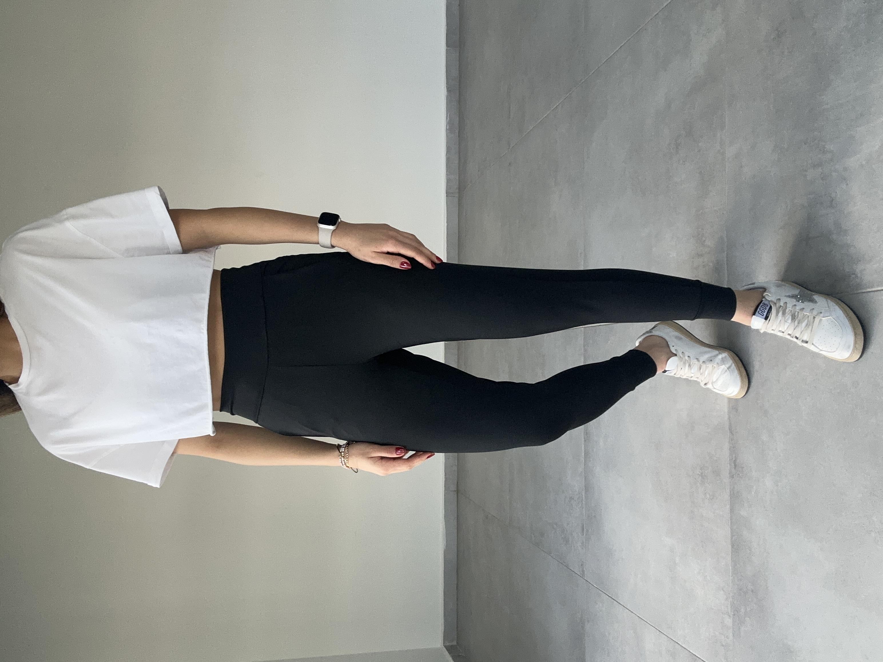 Siyah Scuba Kumaş Tayt Eşofman