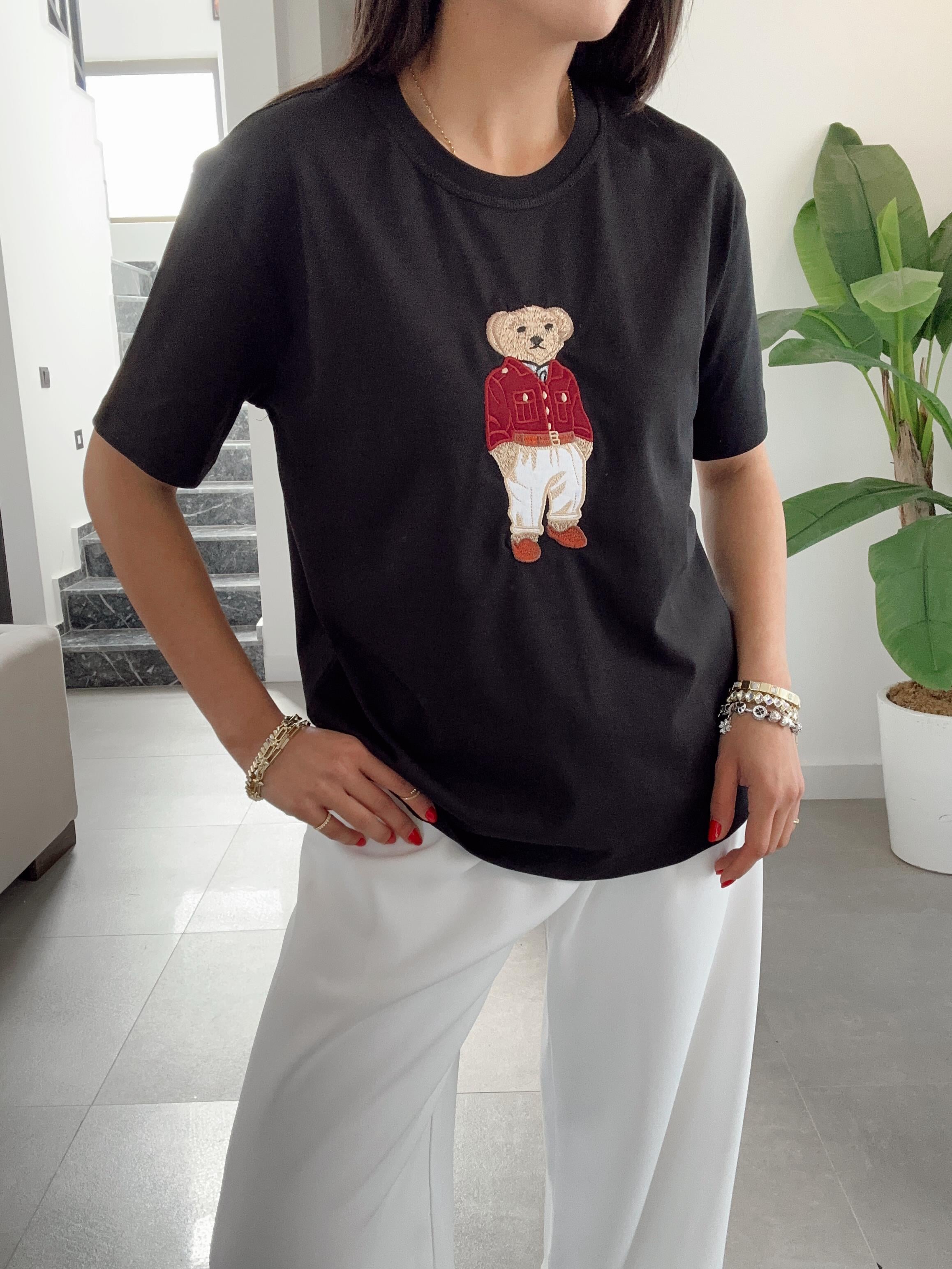 Siyah Teddy Basic Tişört