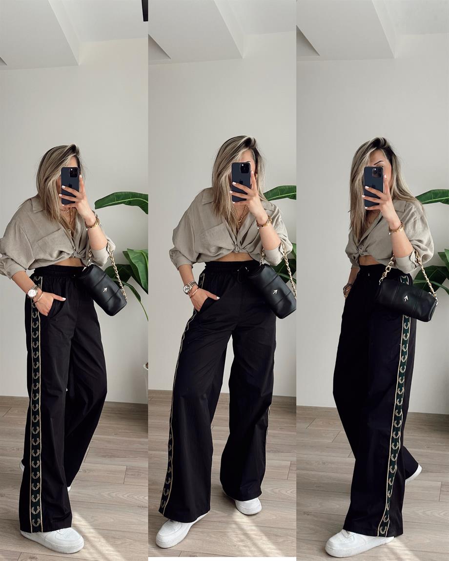 Siyah Yanı Şerit Pantolon