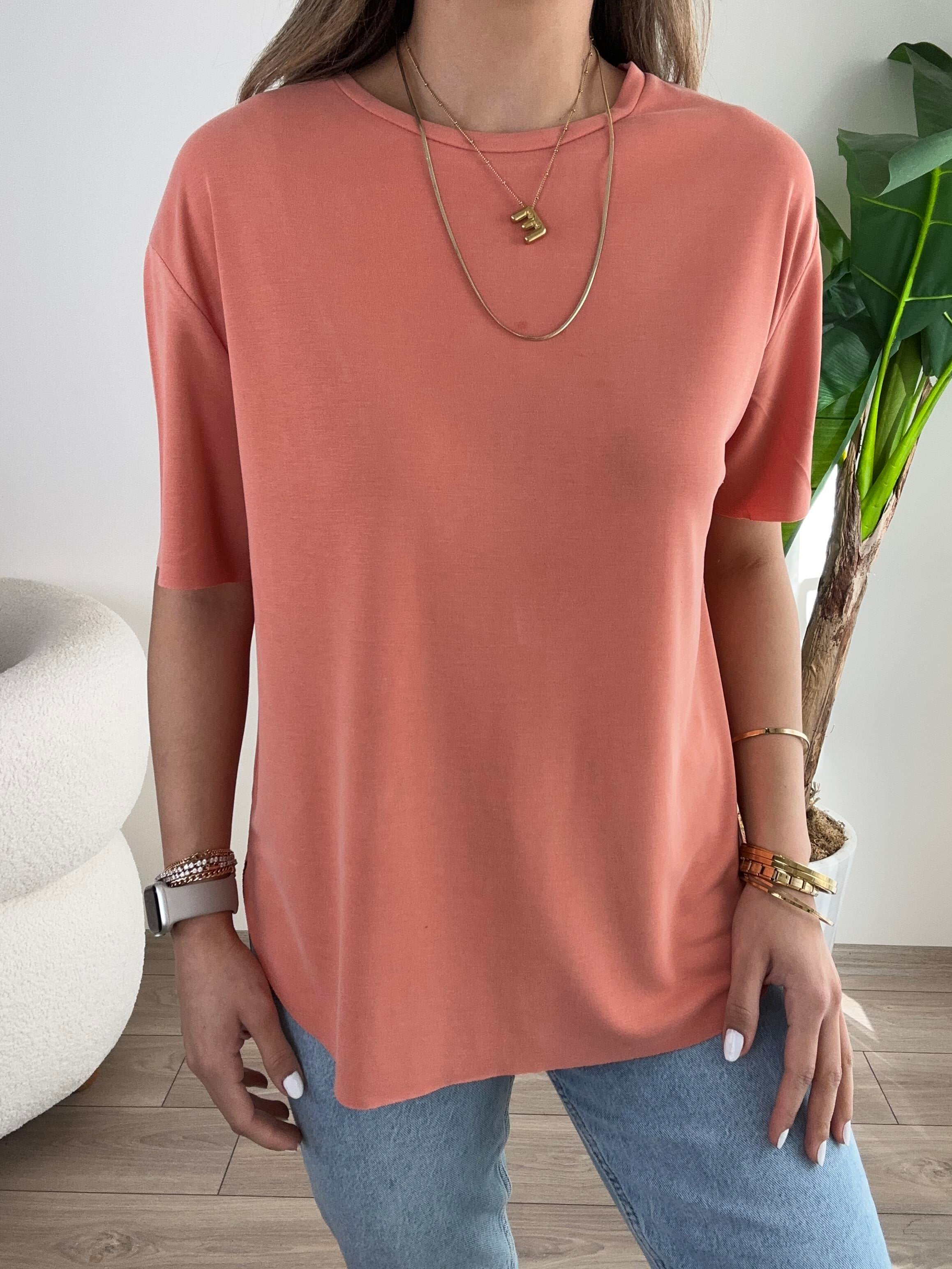 Somon Modal Kumaş Bisiklet Yaka Tişört