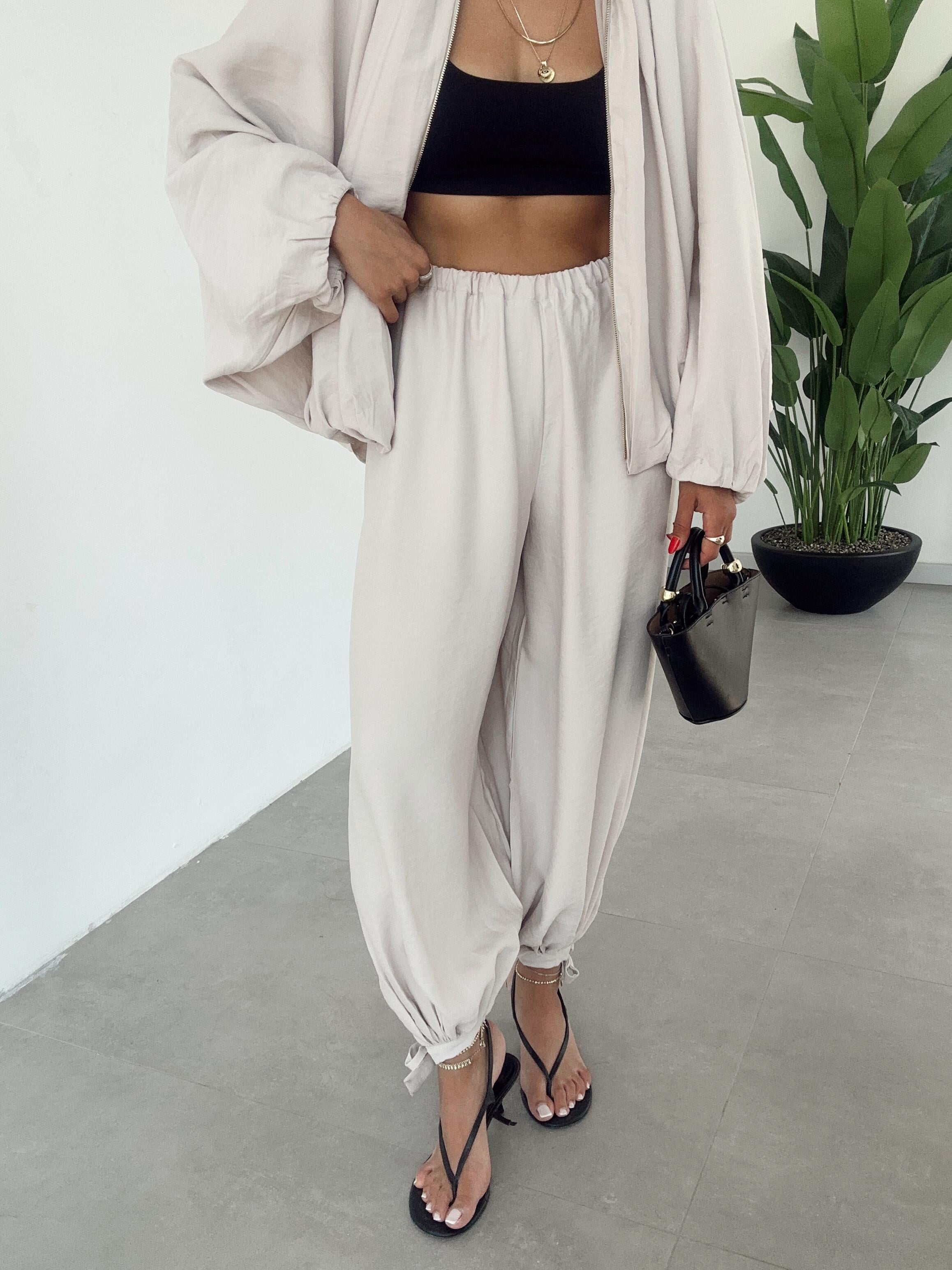 Taş Bağcıklı Paça Şalvar