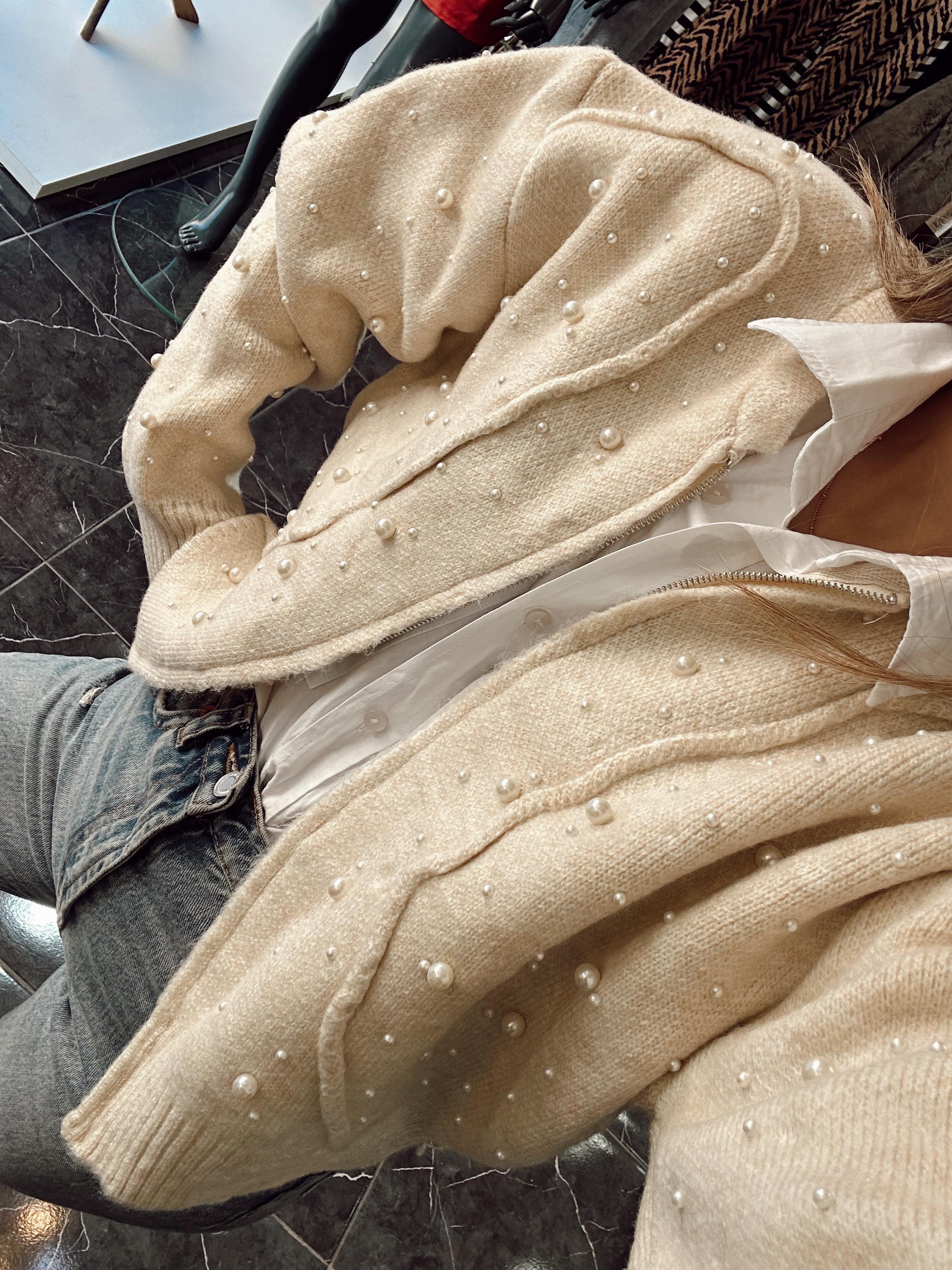 Taş İncili Triko Hırka