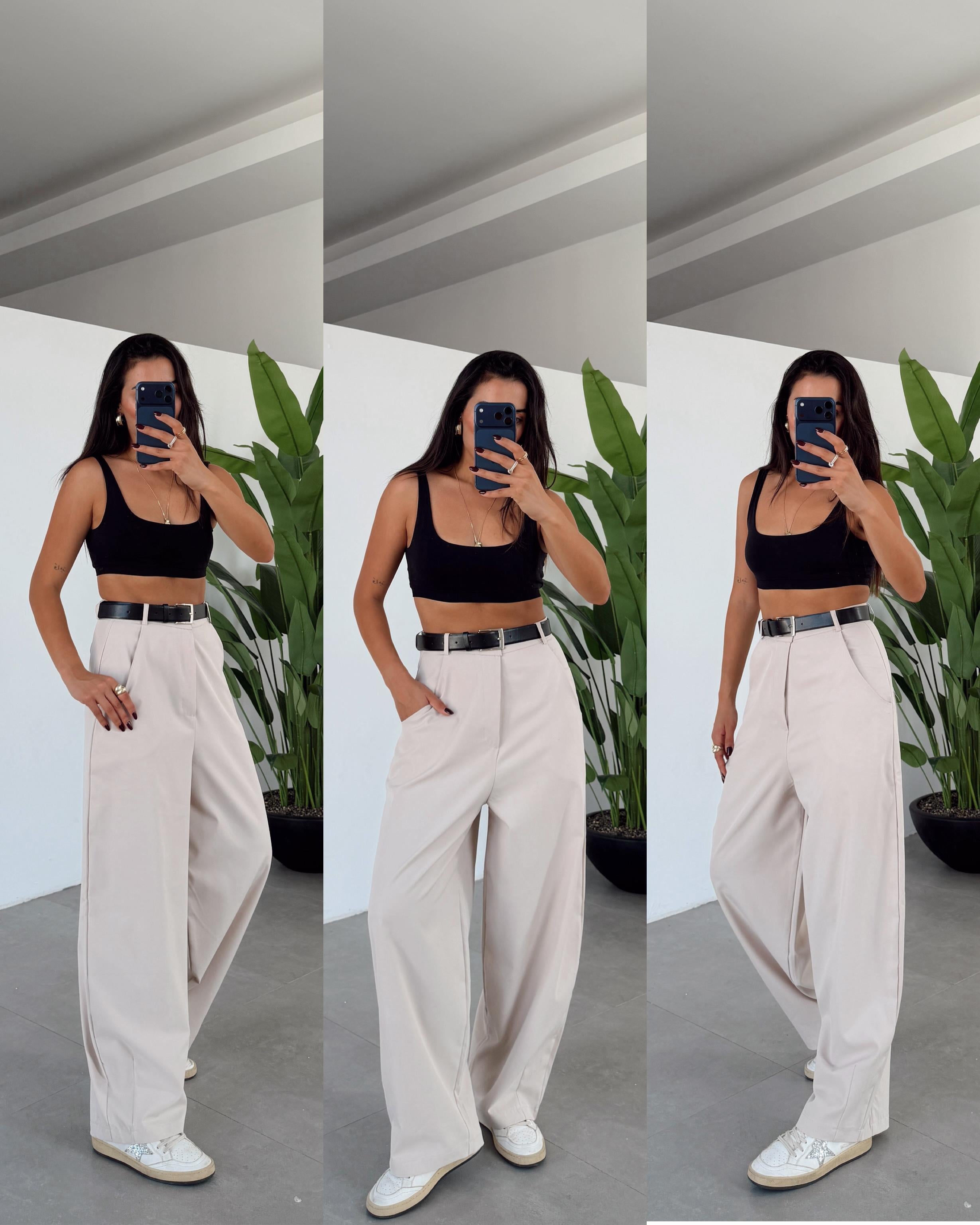 Taş Kemerli Havuç Pantolon