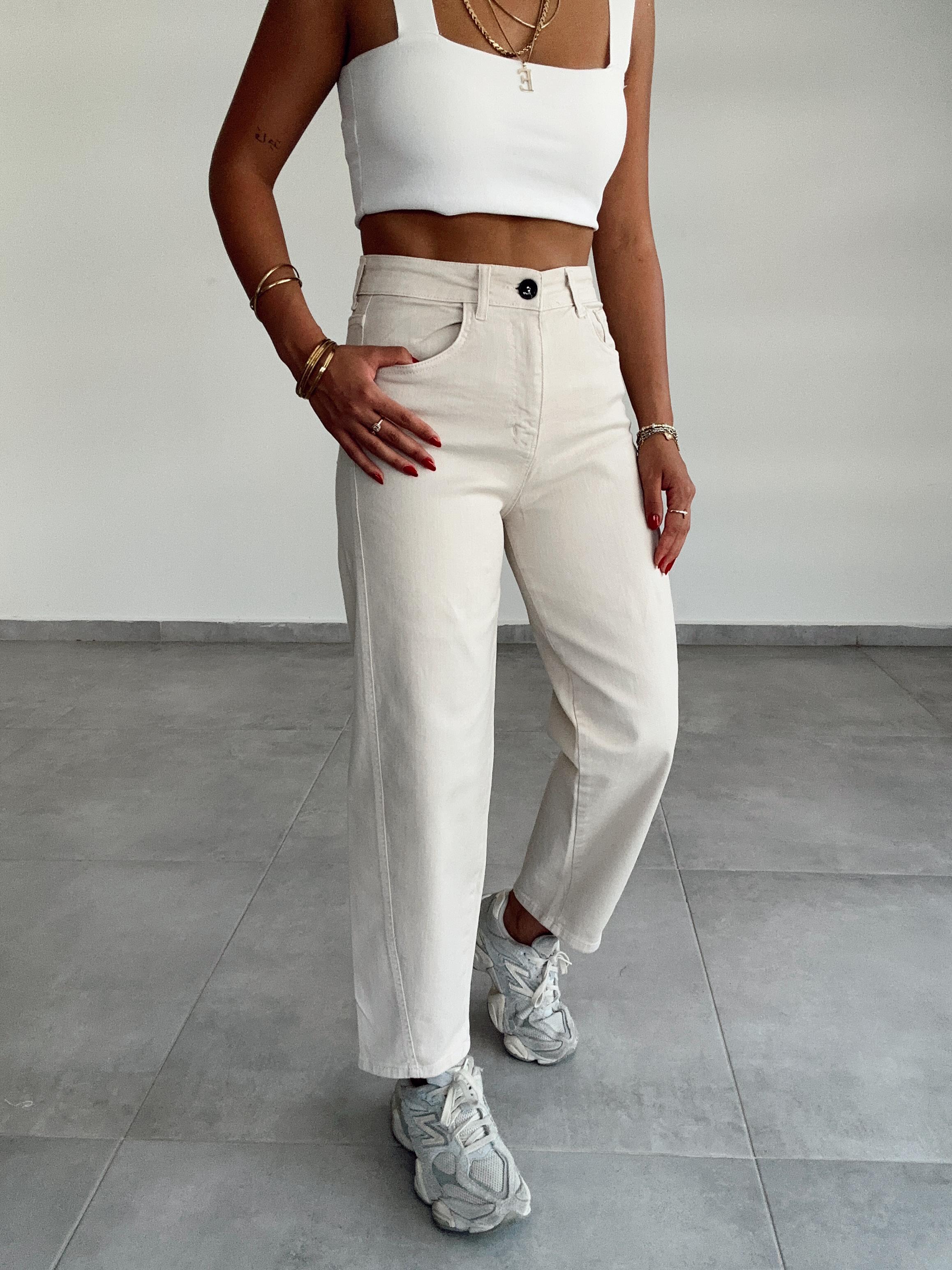 Taş Likralı Mom Jean