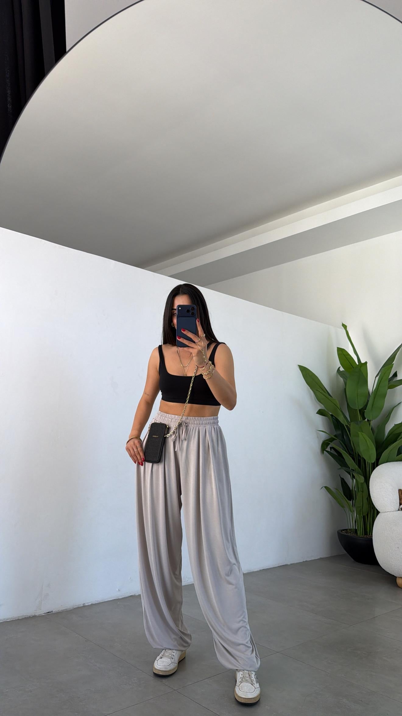 Taş Modal Kumaş Şalvar Pantolon