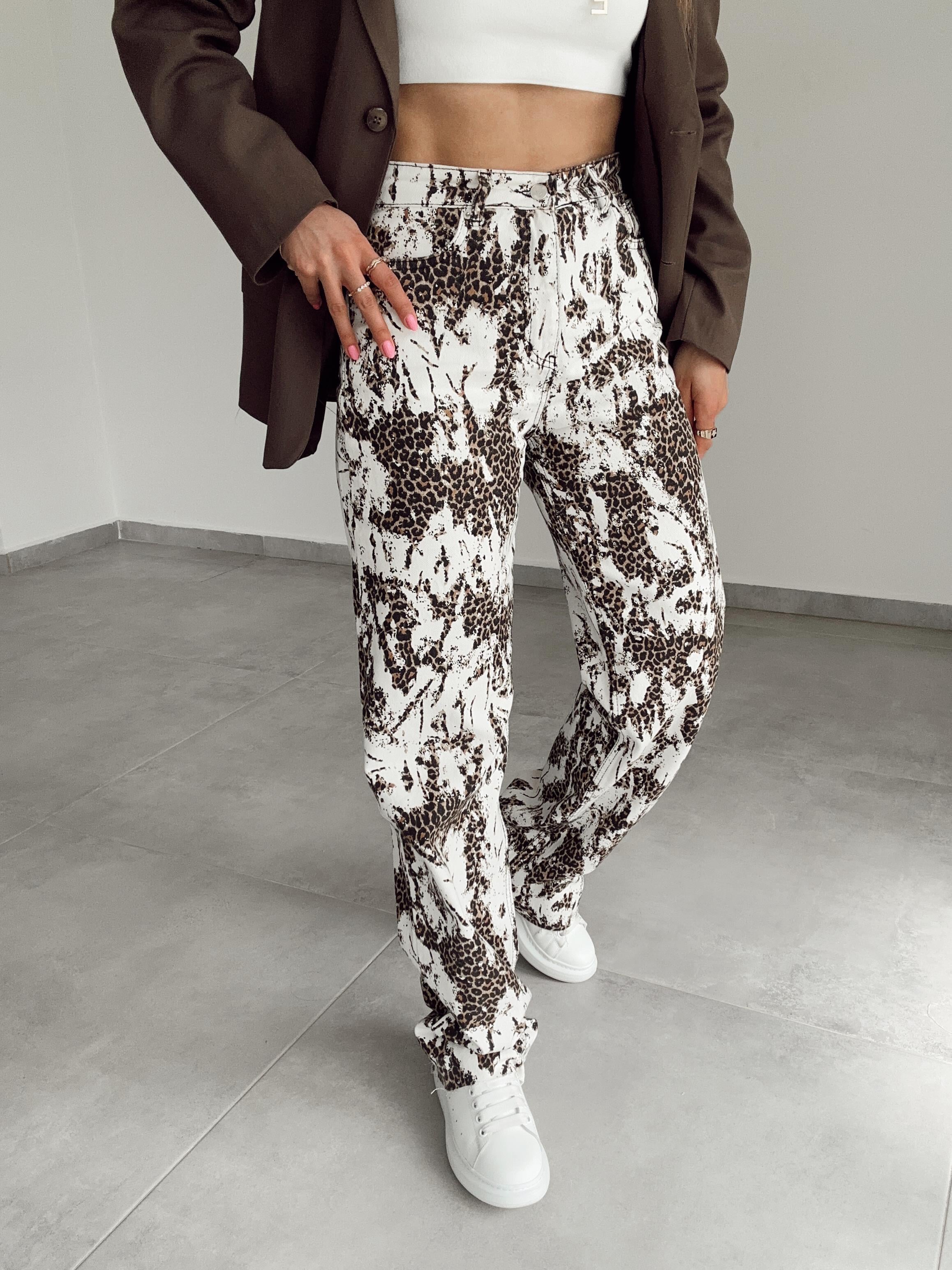 Tasarım Leopar Palazzo Pantolon