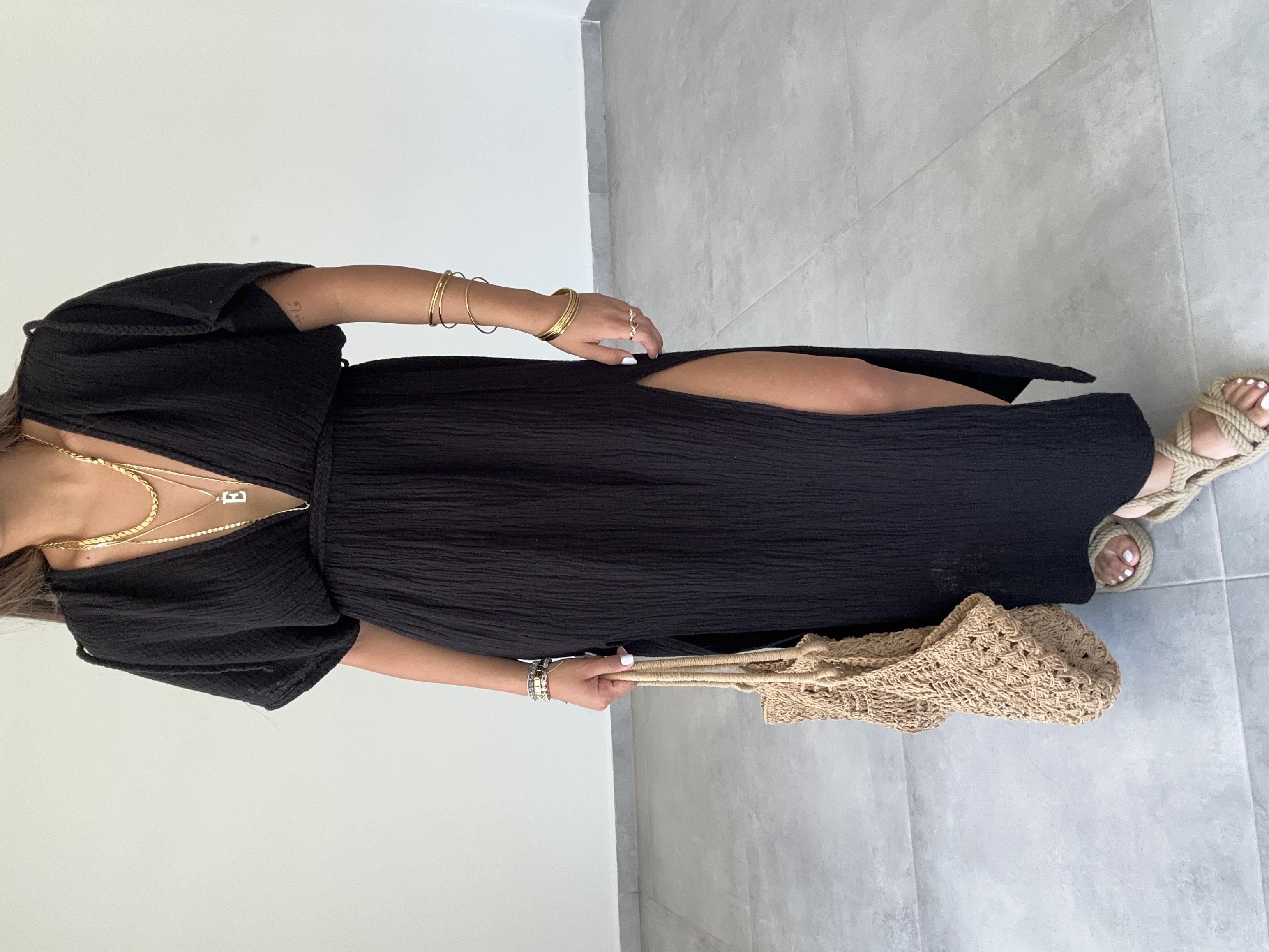 Truva Siyah Müslin Elbise