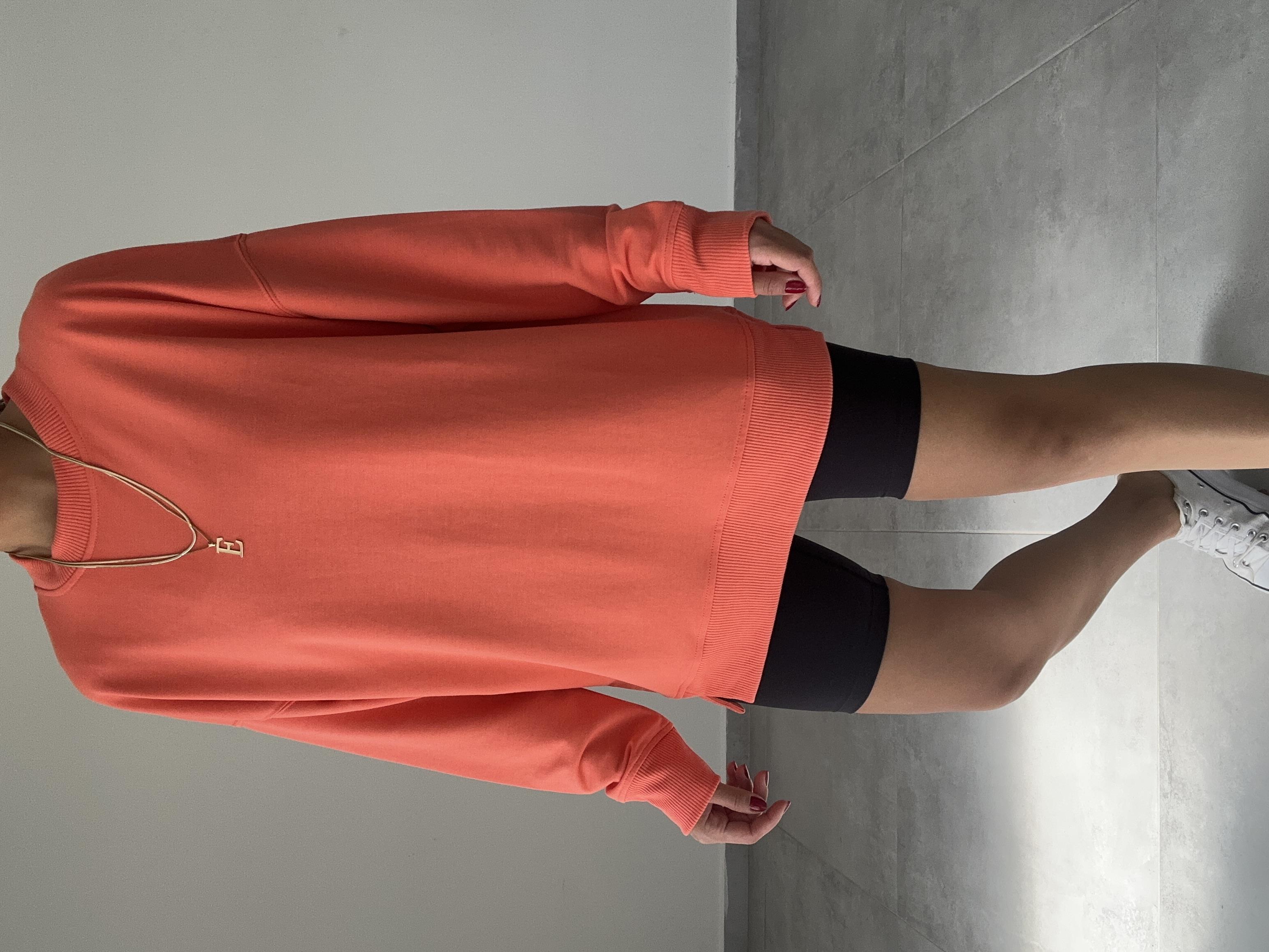 Turuncu  Rezerve Yanları Yırtmaç Detaylı Sweat