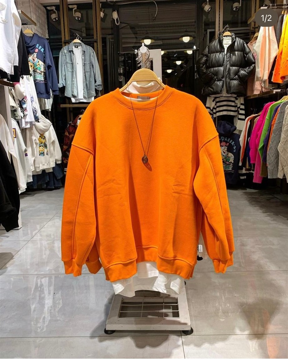 Turuncu Şardonlu Sweatshırt