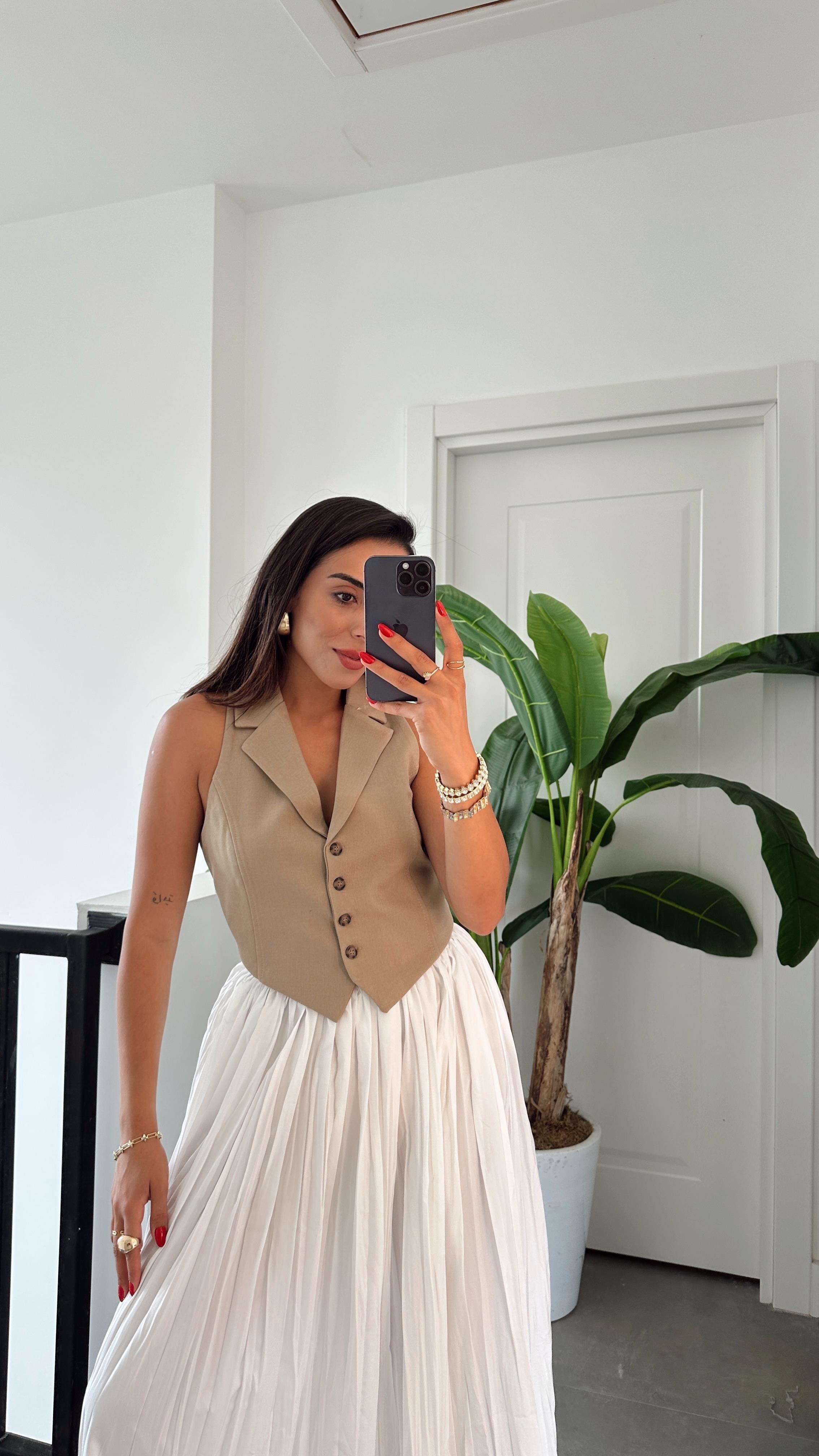 Vizon Belden Bağlamalı Gömlek