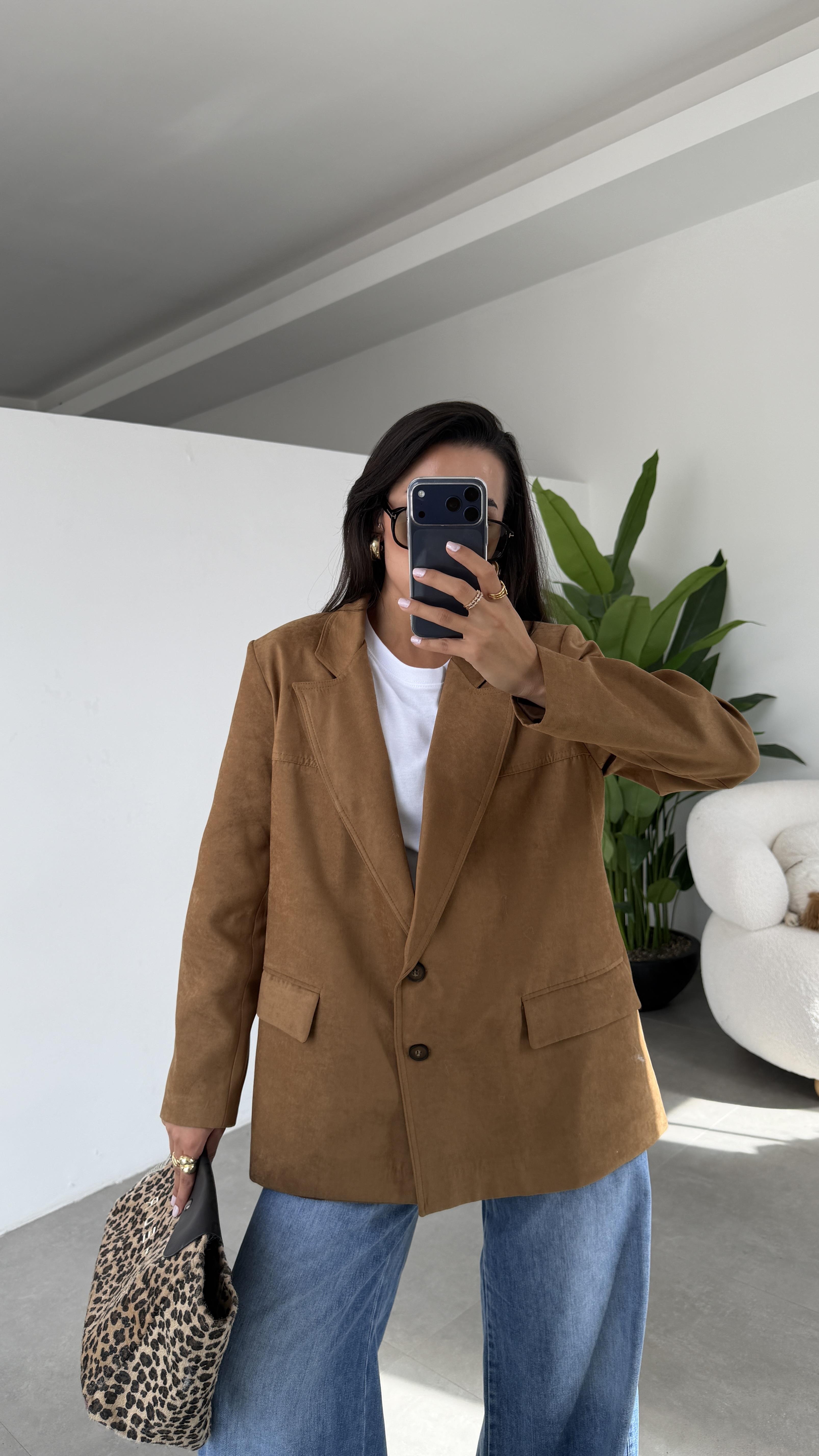 Vizon Süet Blazer Ceket