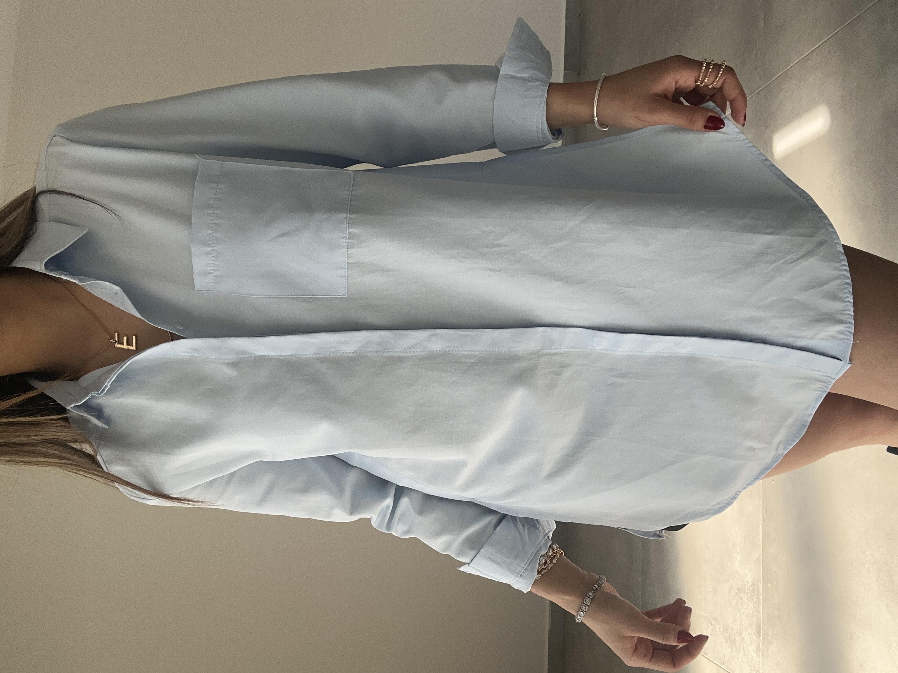 Yırtmaçlı Bebe Mavi Basic Gömlek