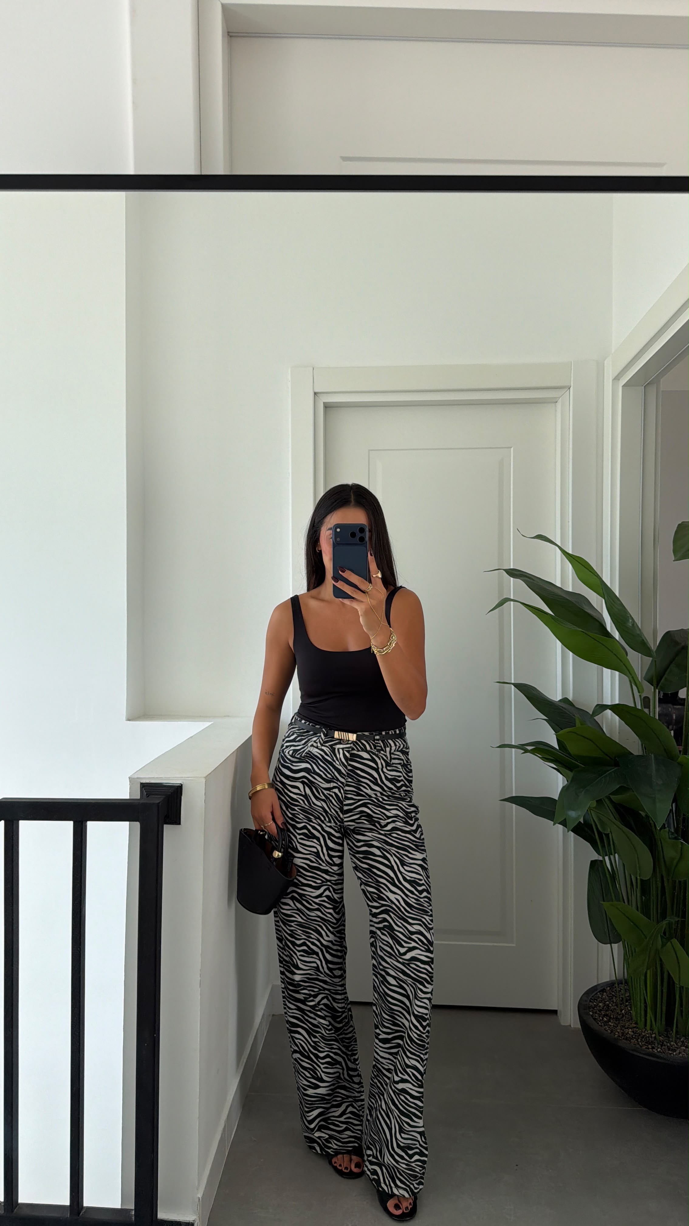 Zebra Desen Palazzo Pantolon