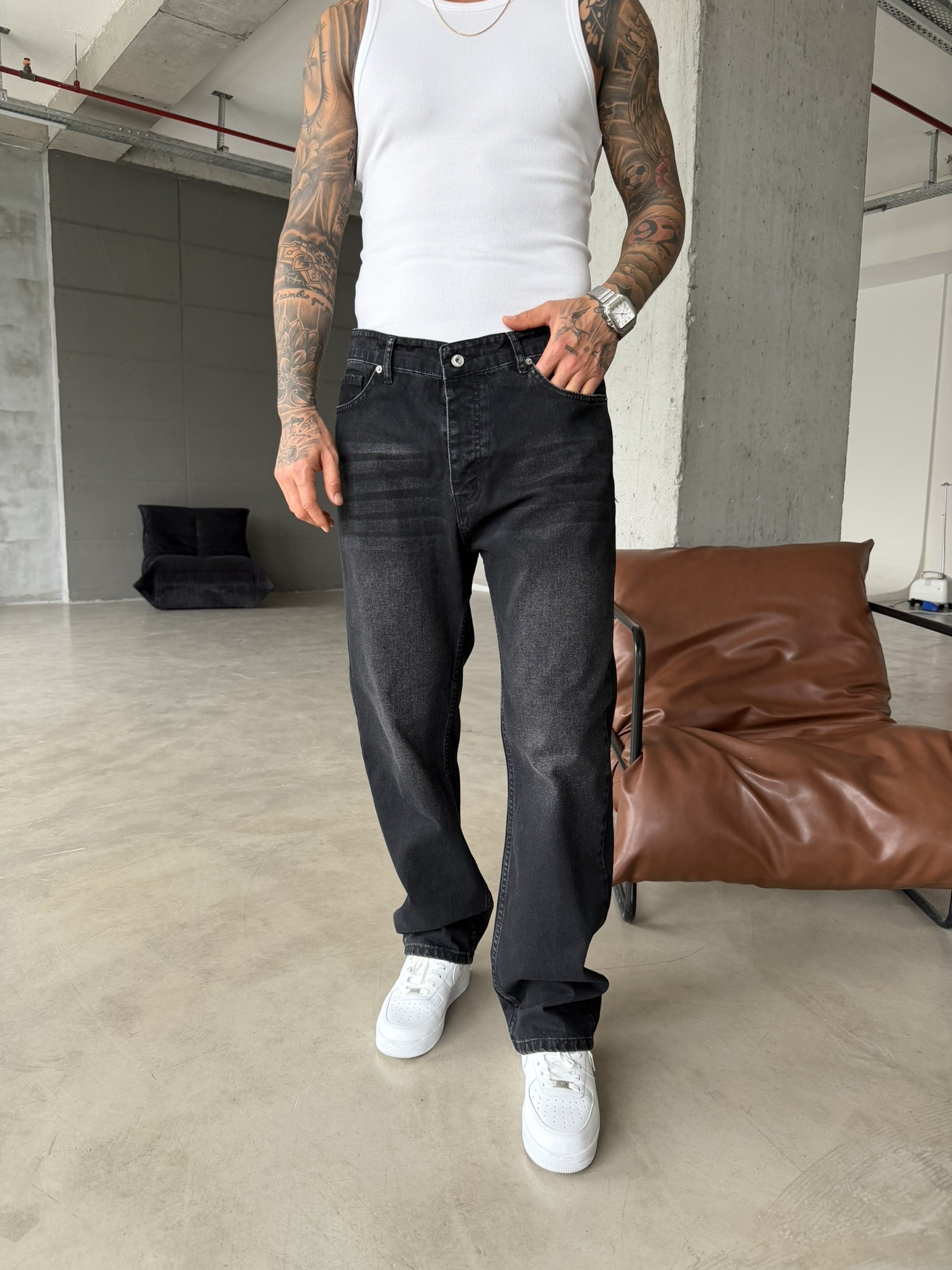 Basic Premium Baggy Pantolon - Siyah
