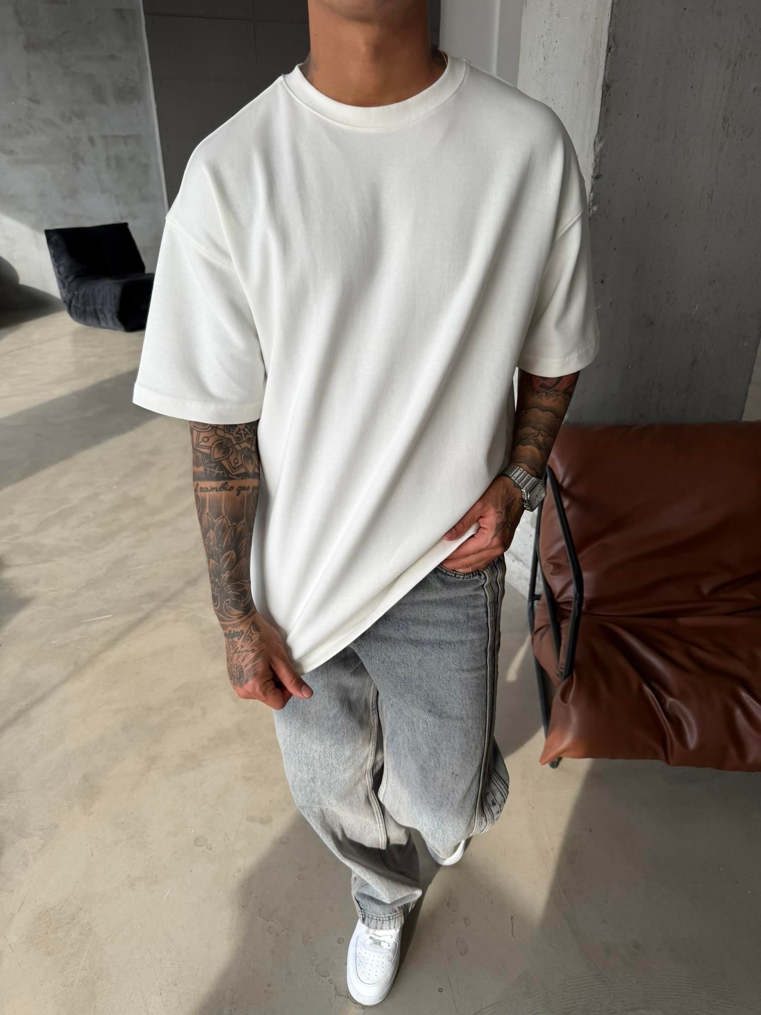 Basic Premium Oversize T-Shirt - Beyaz