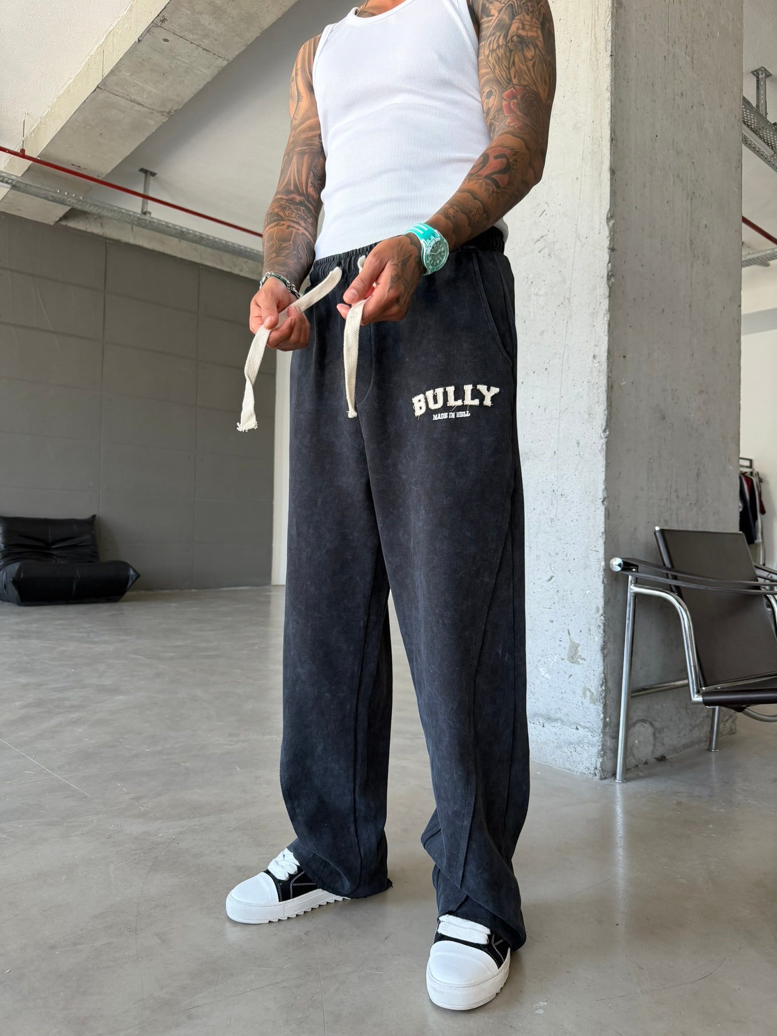 BULLY  Nakışlı Premium Eşofman - Siyah