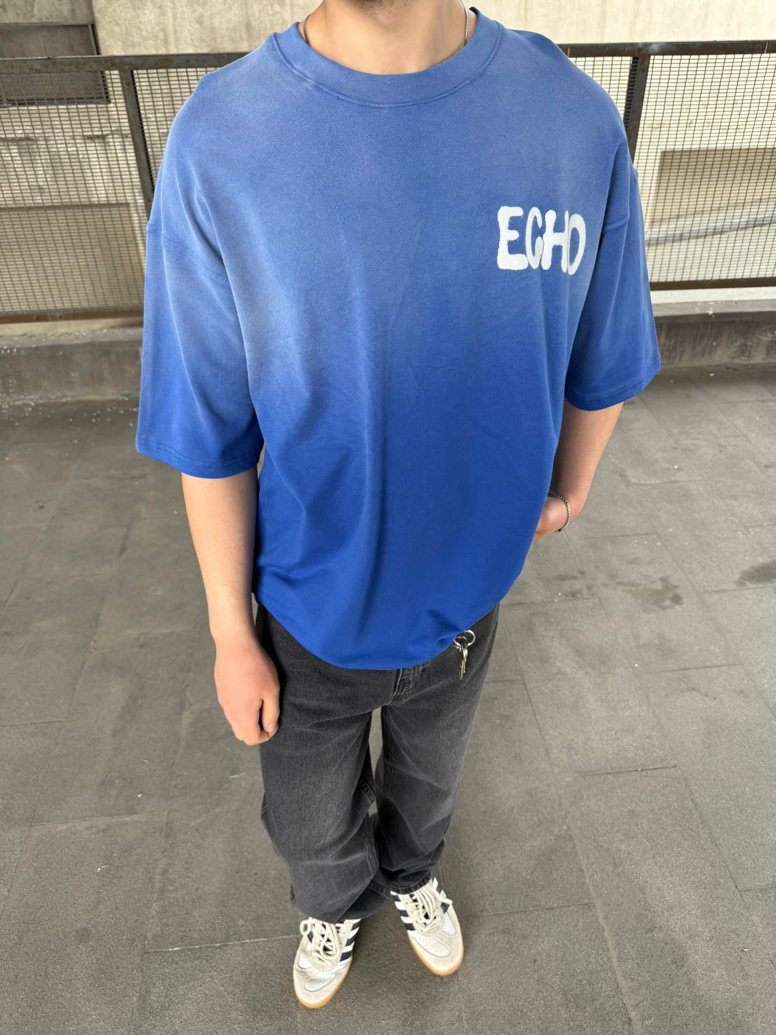 Echo Your Agtıons Spreyli T-Shirt - Mavi