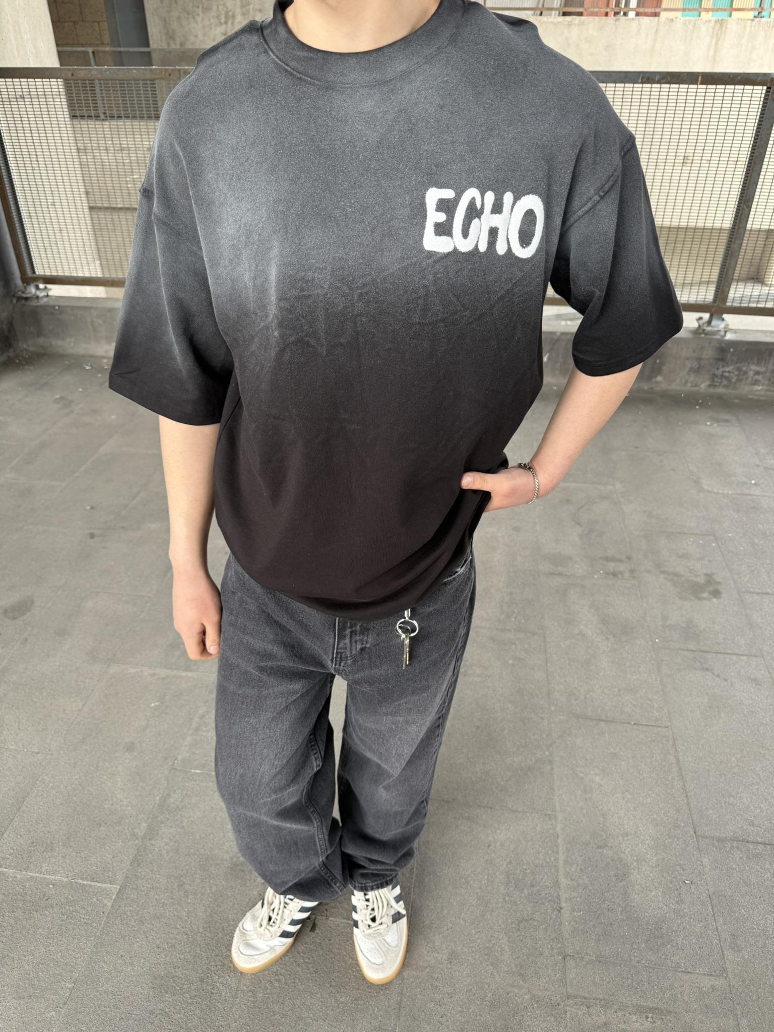 Echo Your Agtıons Spreyli T-Shirt -Siyah
