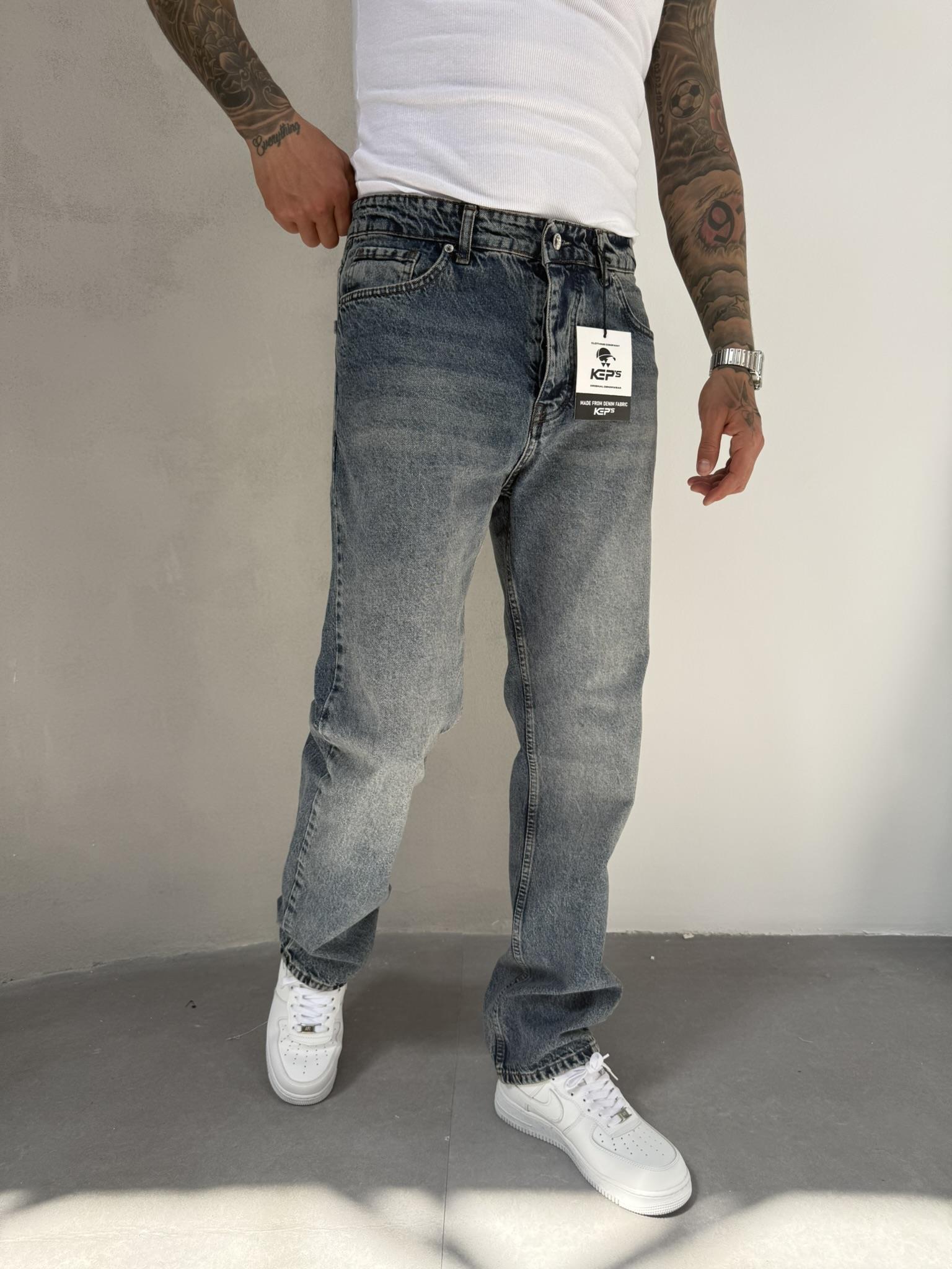 Erkek Basic Baggy Pantolon - İndigo