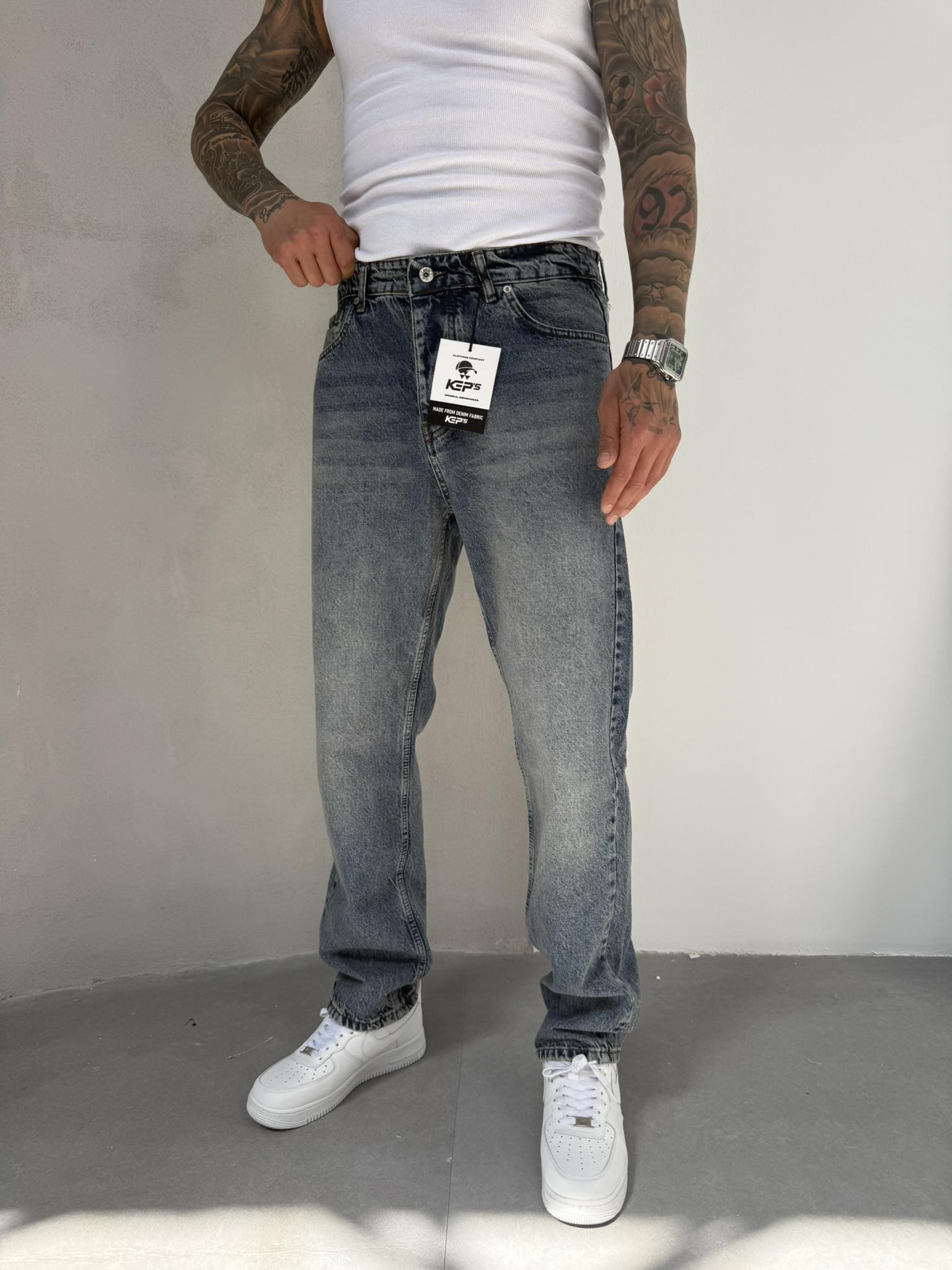 Erkek Basic Baggy Pantolon - İndigo