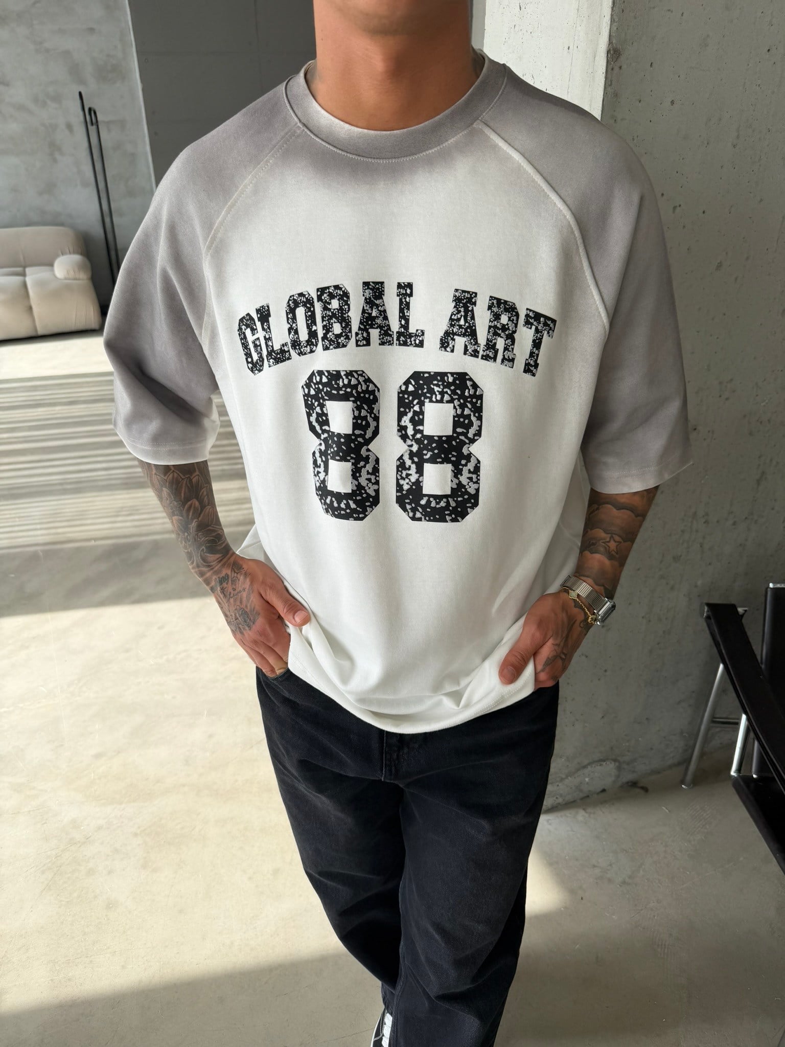 Global Art Spreyli Premium T-Shirt - Beyaz