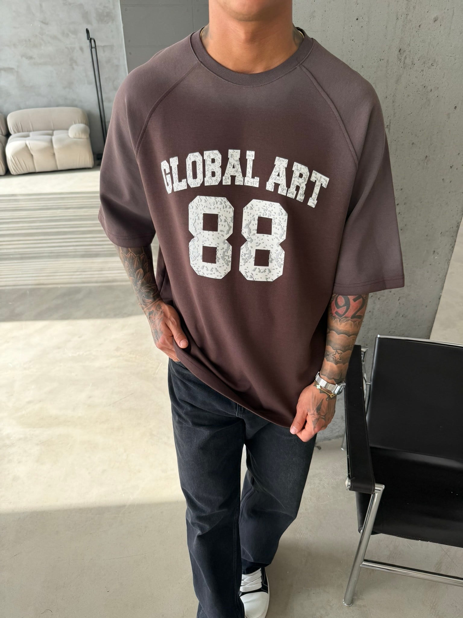 Global Art Spreyli Premium T-Shirt - Kahve