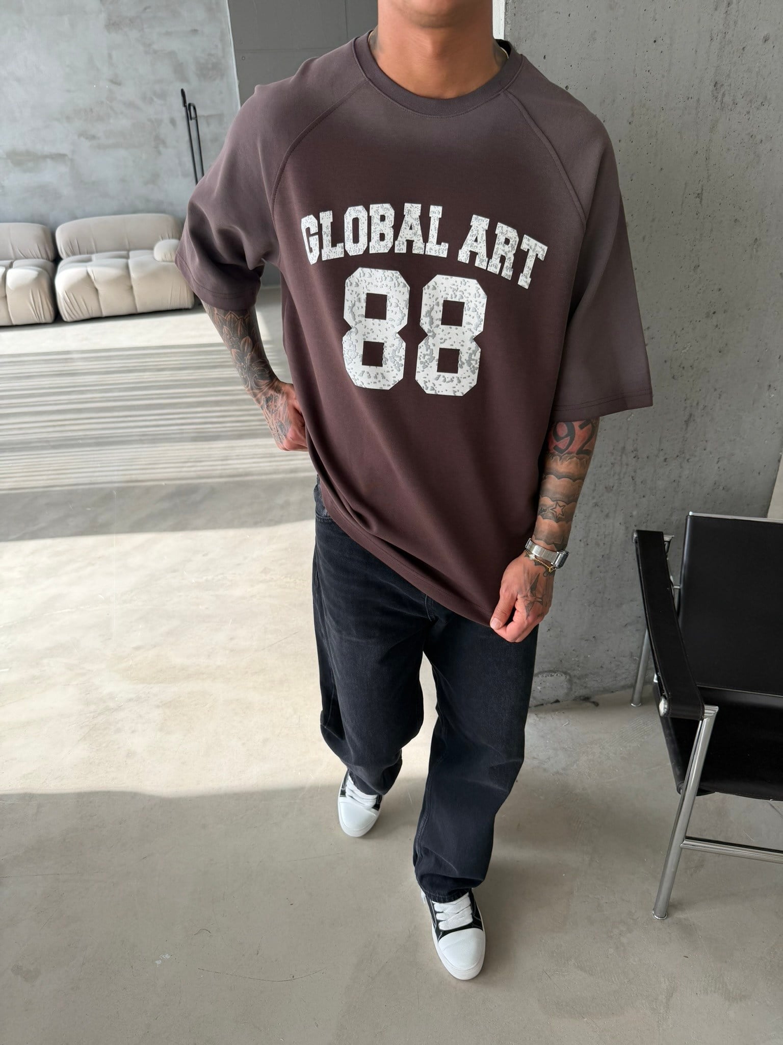 Global Art Spreyli Premium T-Shirt - Kahve