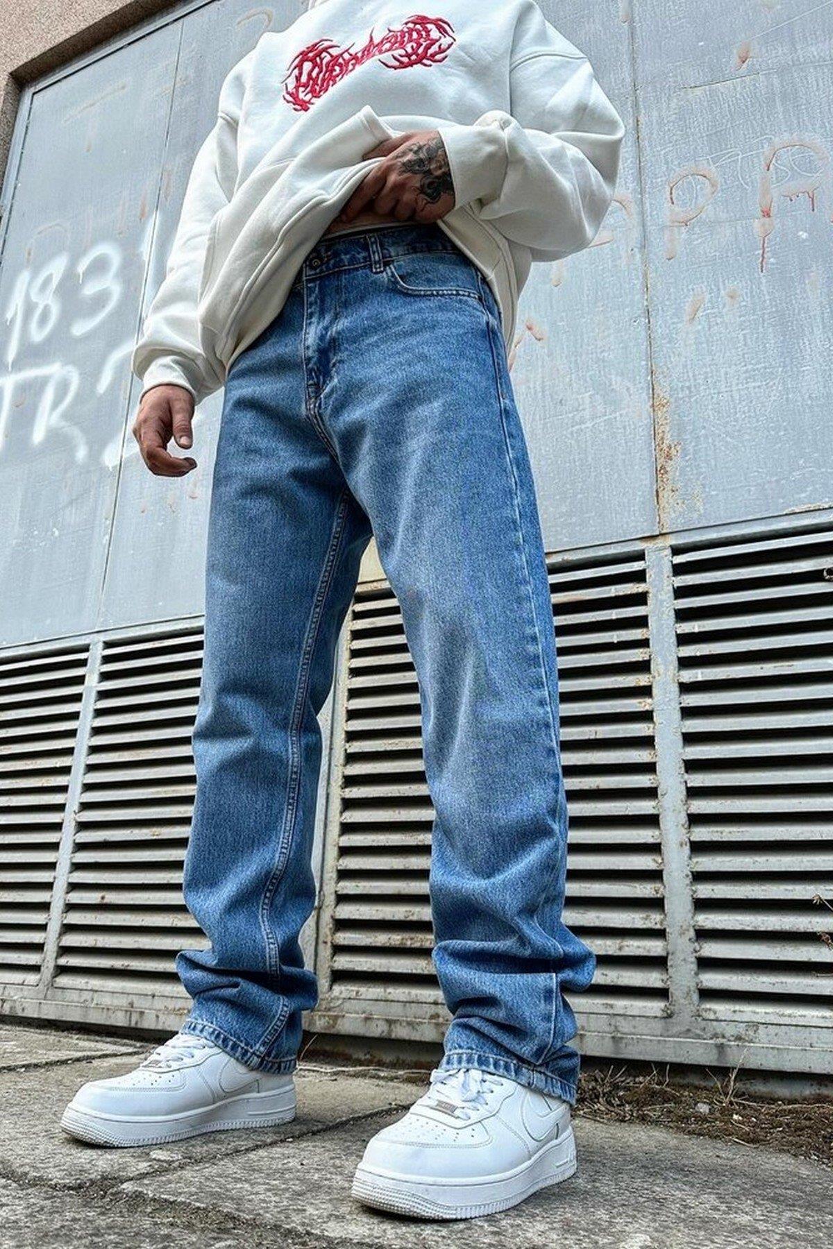 Mavi Baggy Pantolon A108 K-2 Mavi