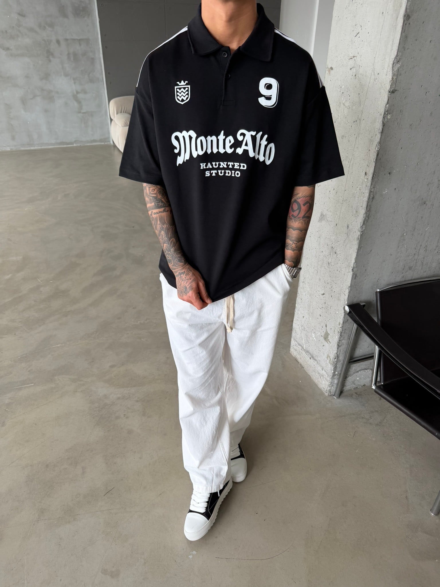 Monte Alto Studio Polo Yaka T-Shirt - Siyah