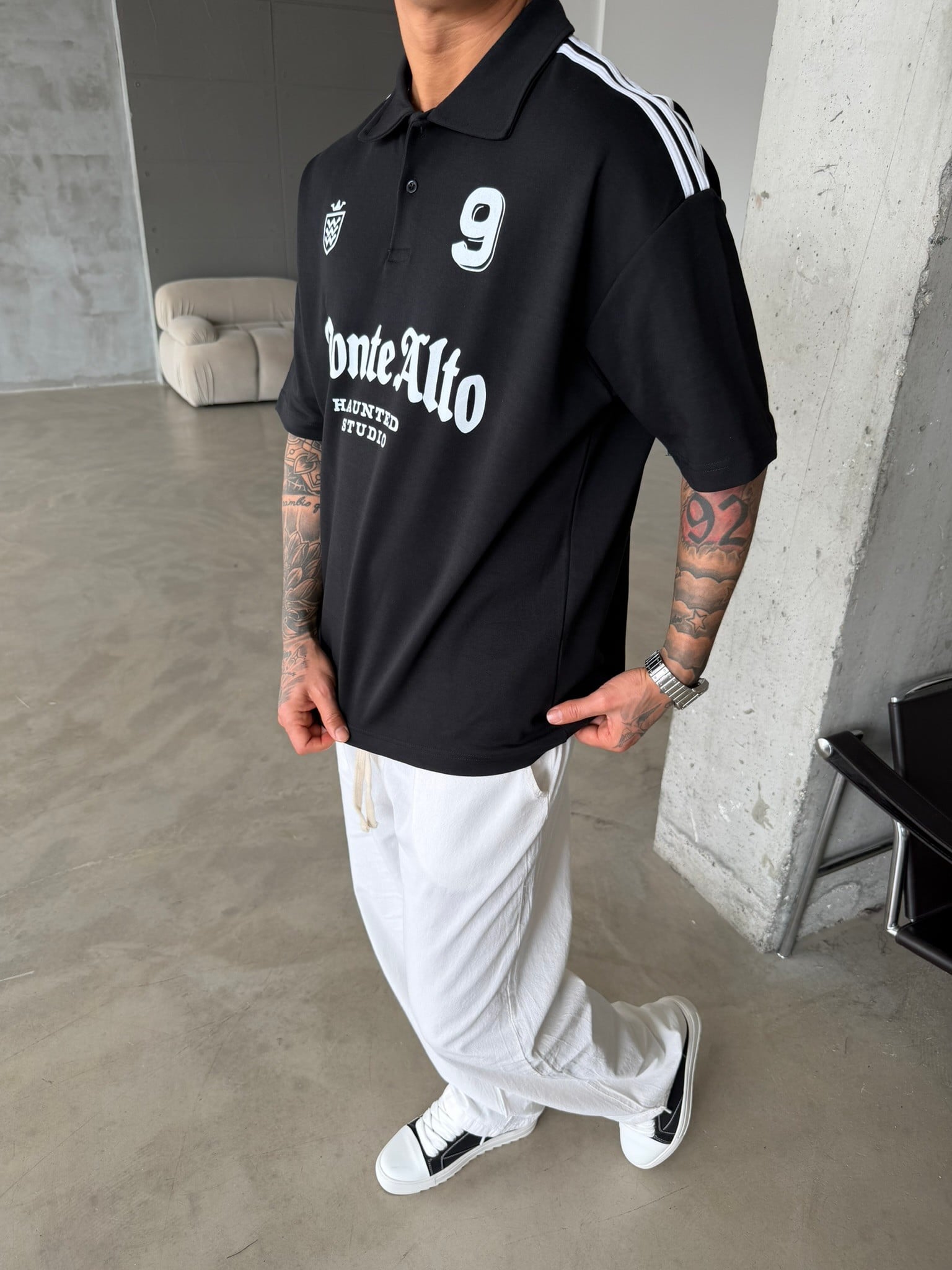 Monte Alto Studio Polo Yaka T-Shirt - Siyah