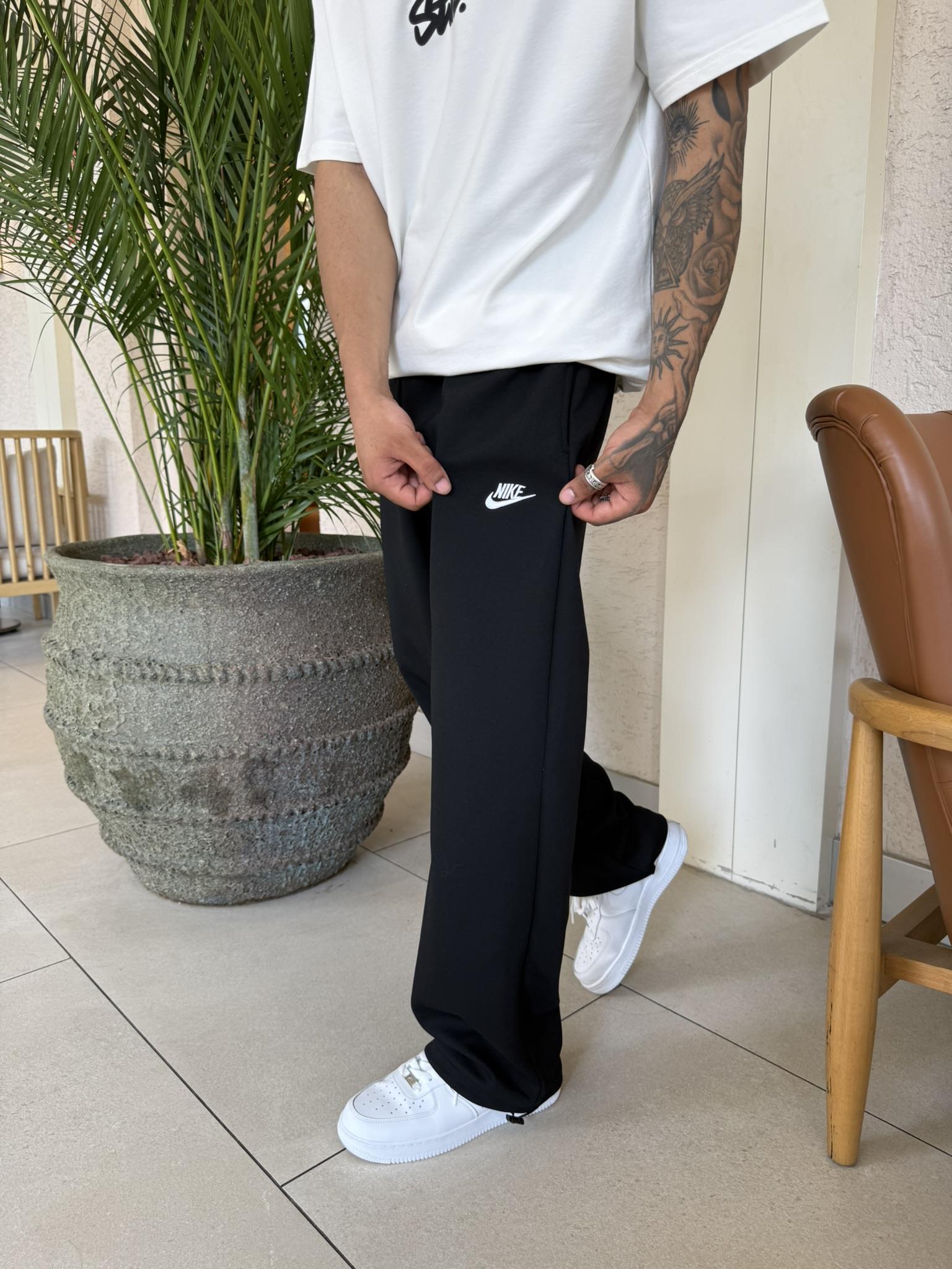 Nakışlı Basic Baggy Eşofman - Siyah
