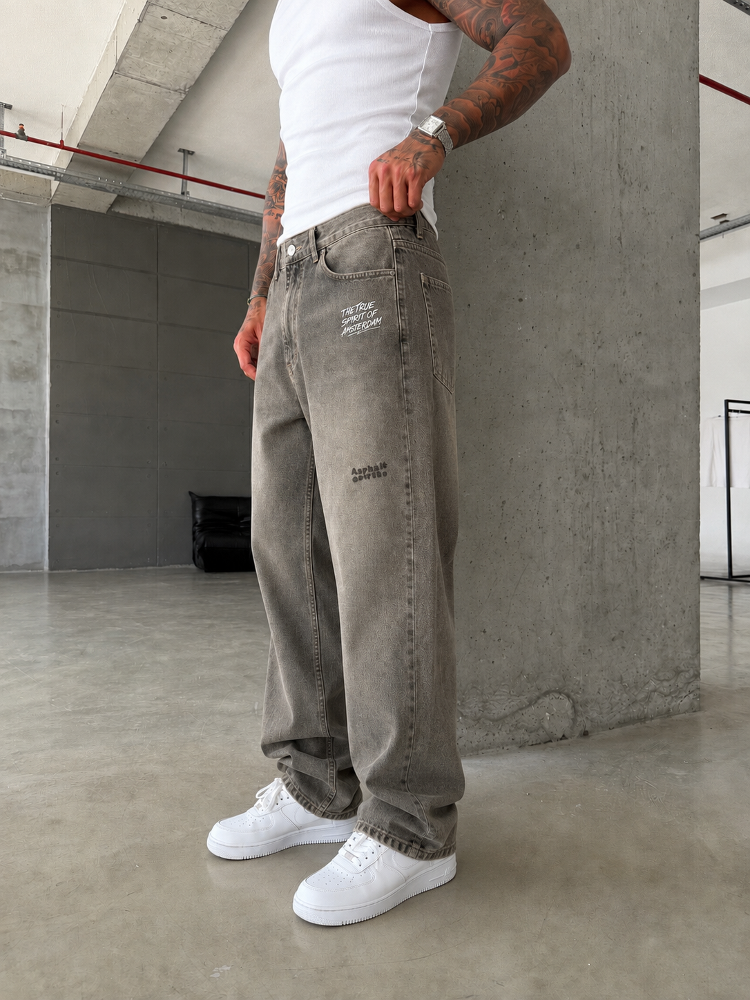 Premium Nakışlı Auro Prime Baggy Pantolon 