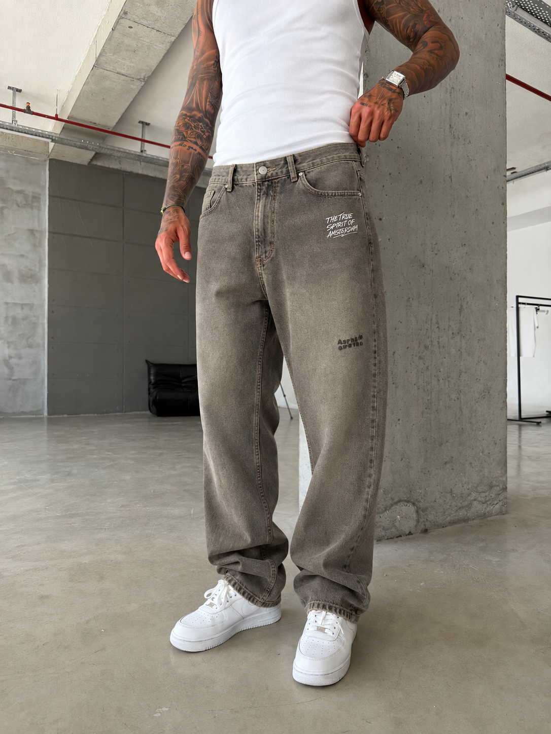 Premium Nakışlı Auro Prime Baggy Pantolon 