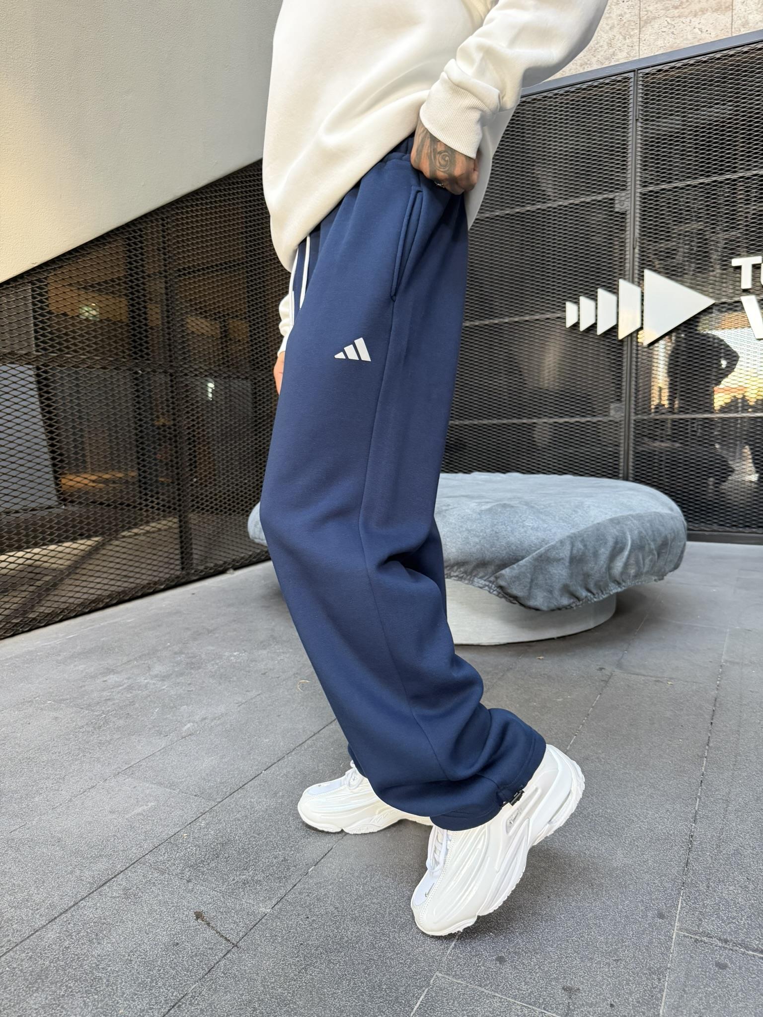 Reflektör Baskı Baggy Stoper Paça Eşofman - İndigo