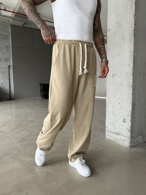 17 Acid Yıkama Premium Baggy Eşofman - Haki