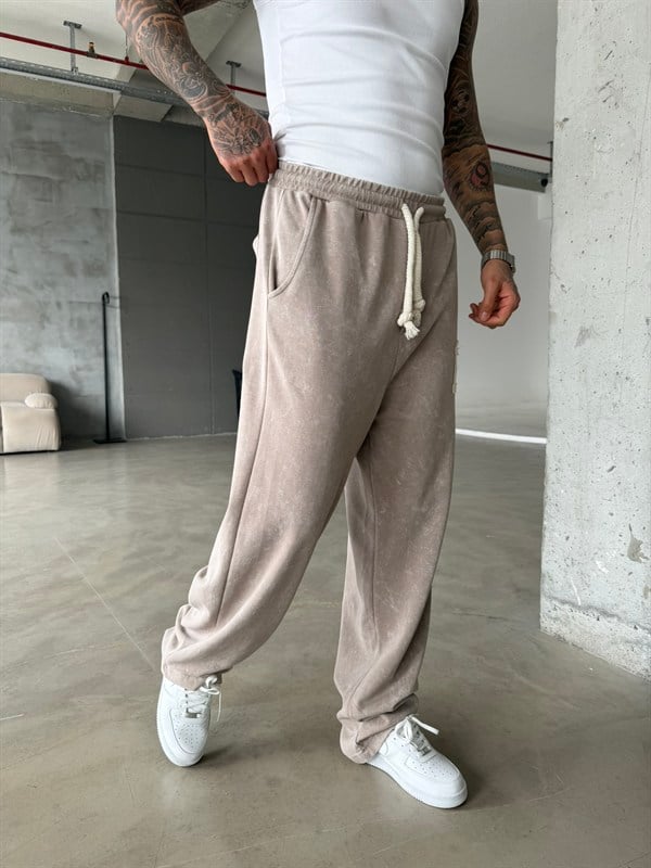 17 Acid Yıkama Premium Baggy Eşofman - Taş