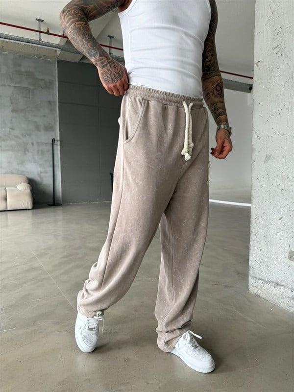 17 Acid Yıkama Premium Baggy Eşofman - Taş