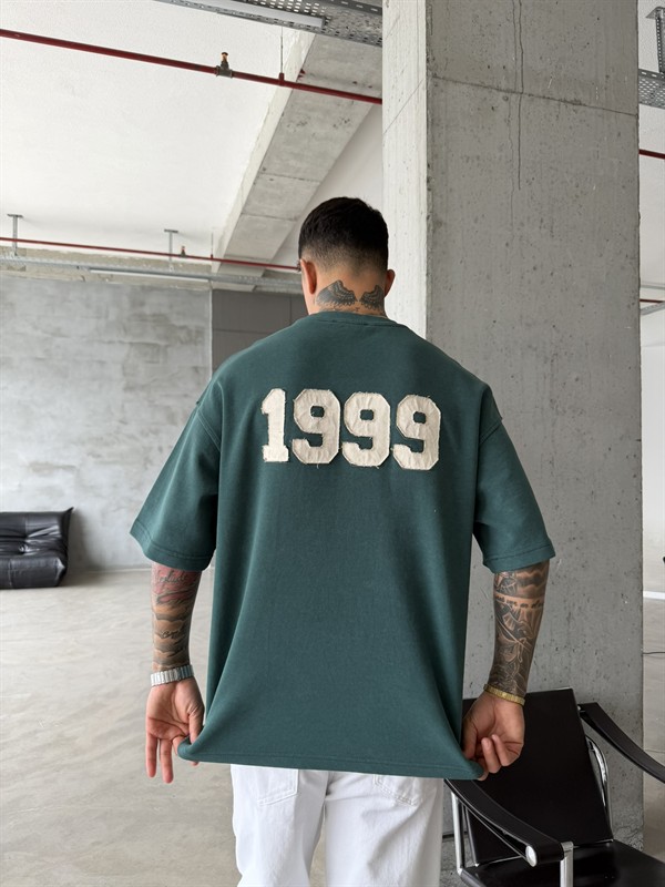 1999 Pacht Acid Yıkamalı Premium T-Shirt - Yeşil