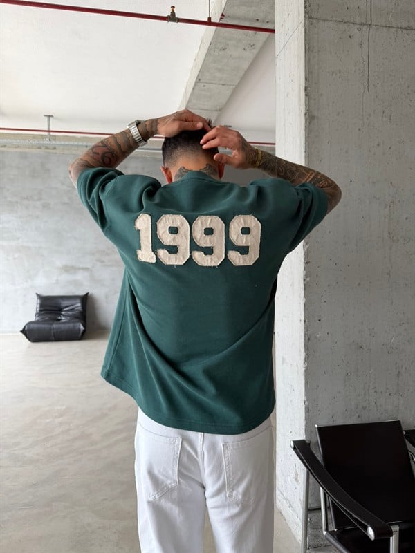 1999 Pacht Acid Yıkamalı Premium T-Shirt - Yeşil