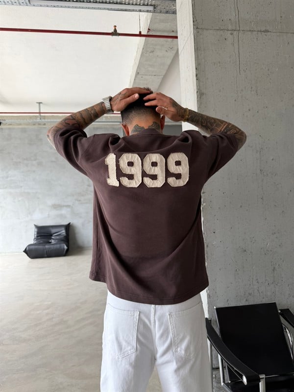 1999 Pacht Acid Yıkamalı Premium T-Shirt - Kahve
