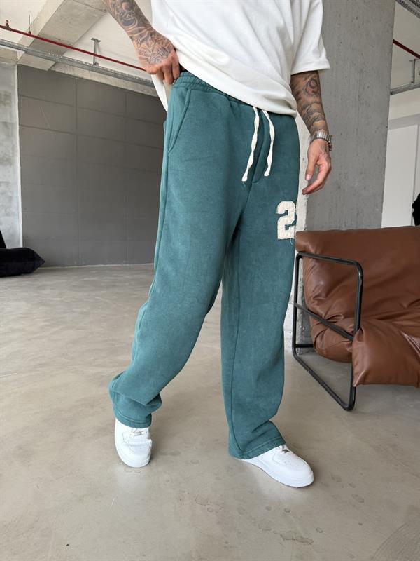 23 Patcht Yıkamalı Premium Eşofman - Yeşil