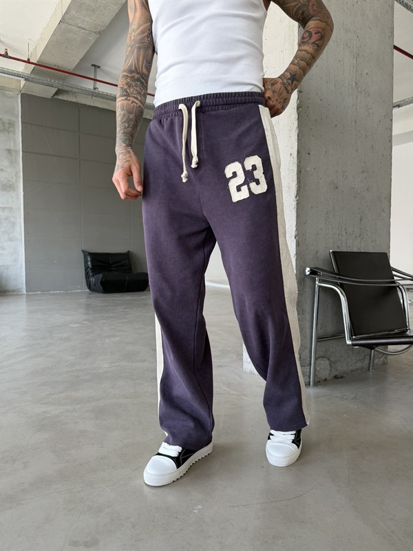 23 Premium Acid Yıkama Şeritli Eşofman - Mürdün