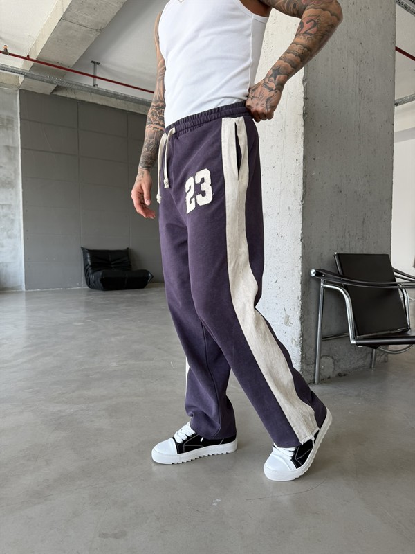 23 Premium Acid Yıkama Şeritli Eşofman - Mürdün