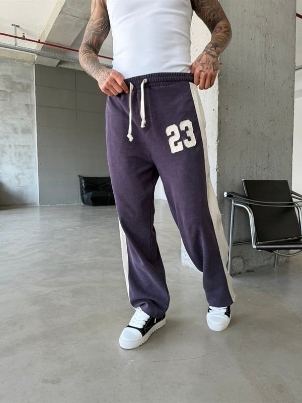 23 Premium Acid Yıkama Şeritli Eşofman - Mürdün